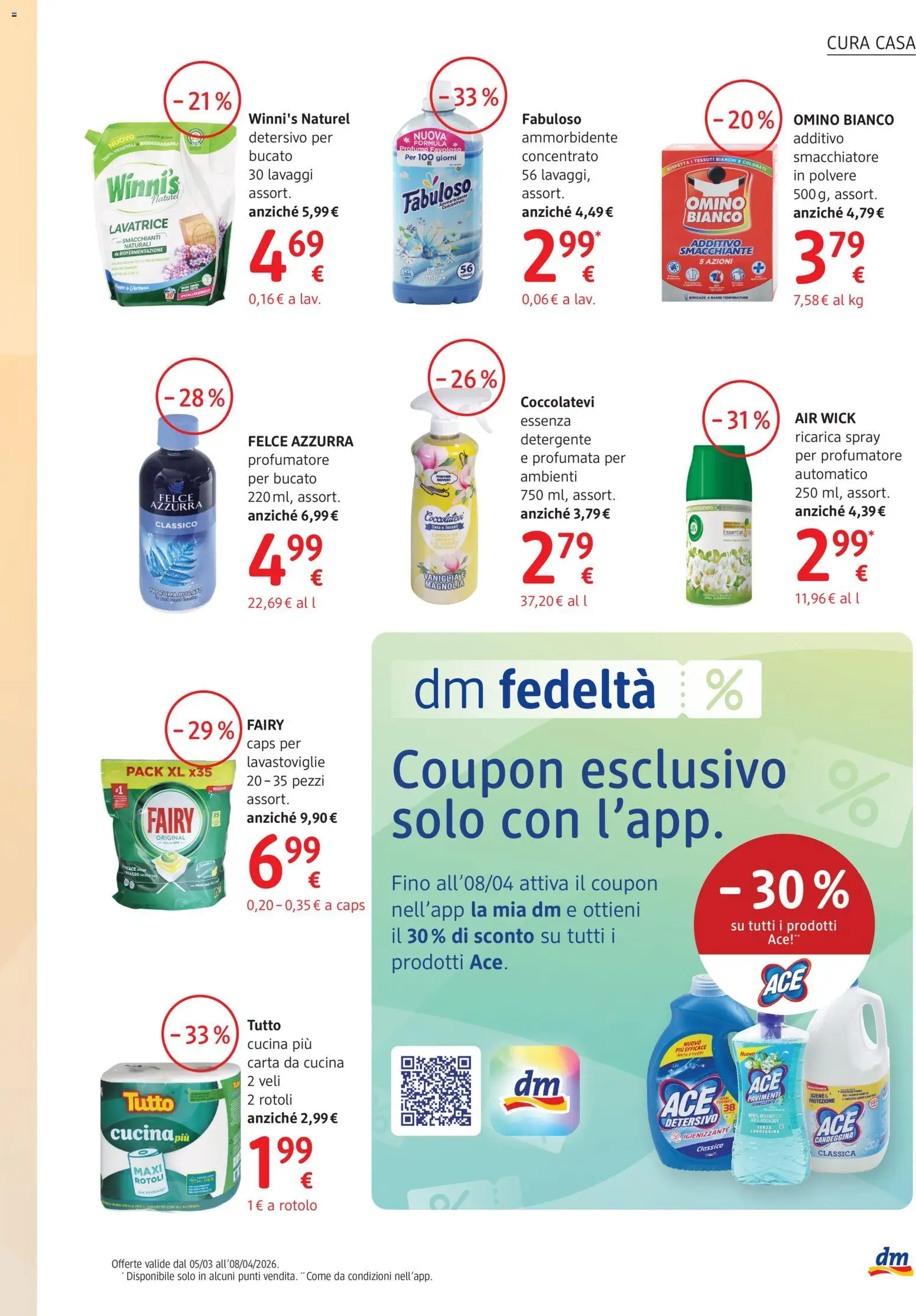Volantino dm drogerie markt del 05.03.2026 | Pagina: 15 | Prodotti: Ammorbidente, Detergente, Lavatrice, Lavastoviglie