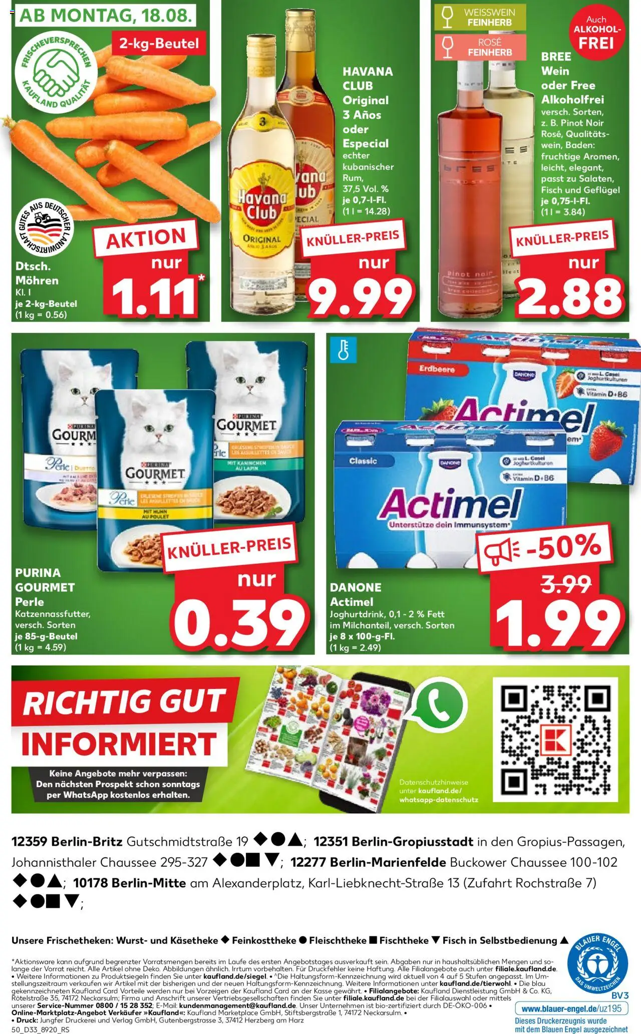 Kaufland Prospekt 	 - gültig ab dem 14.08.2025 | Seite: 50 | Produkte: Actimel, Rum, Bree, Wurst
