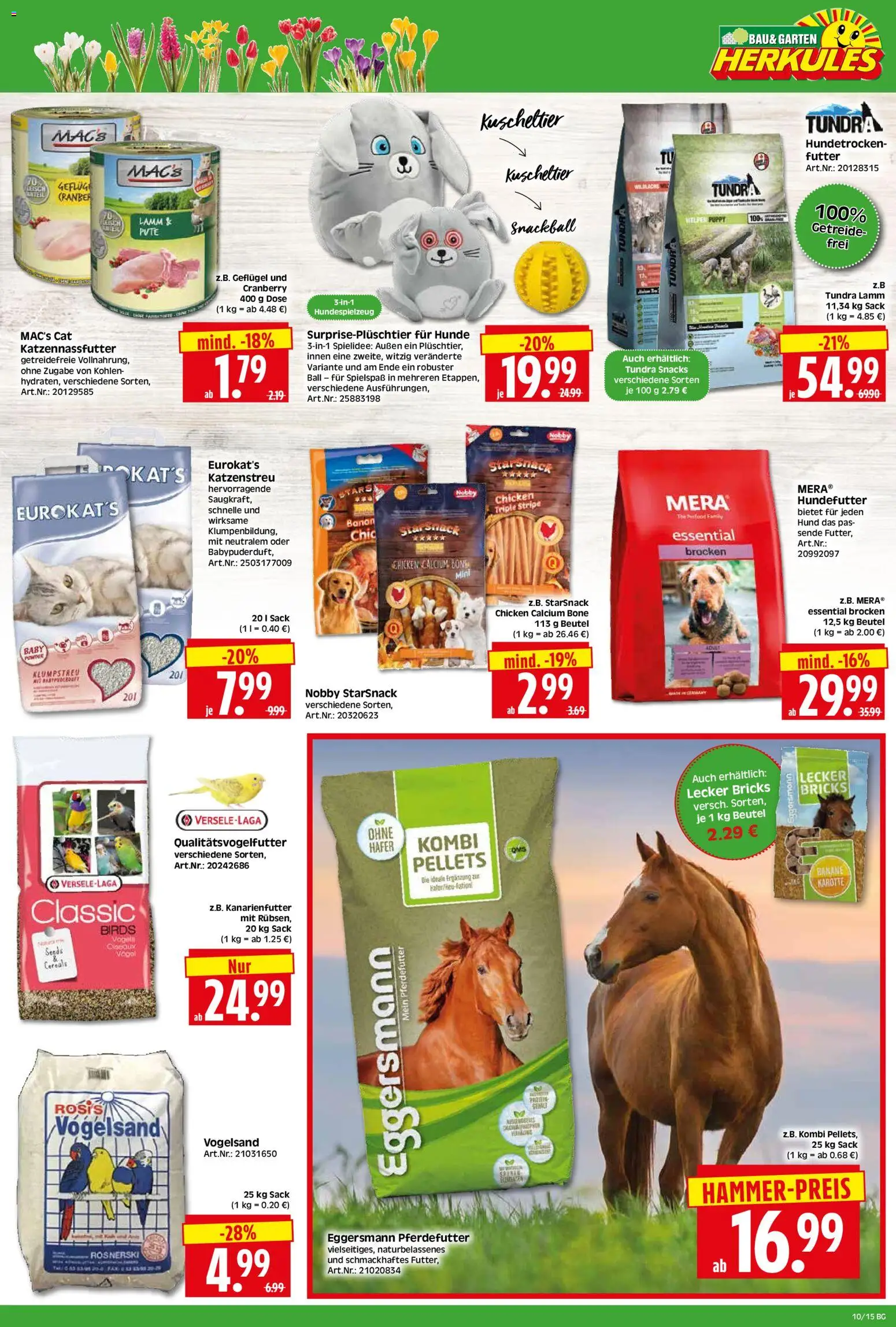 HERKULES Bau & Garten – gültig ab 02.03.2026 | Seite: 15 | Produkte: Pute, Getreide, Karotte, Fleisch