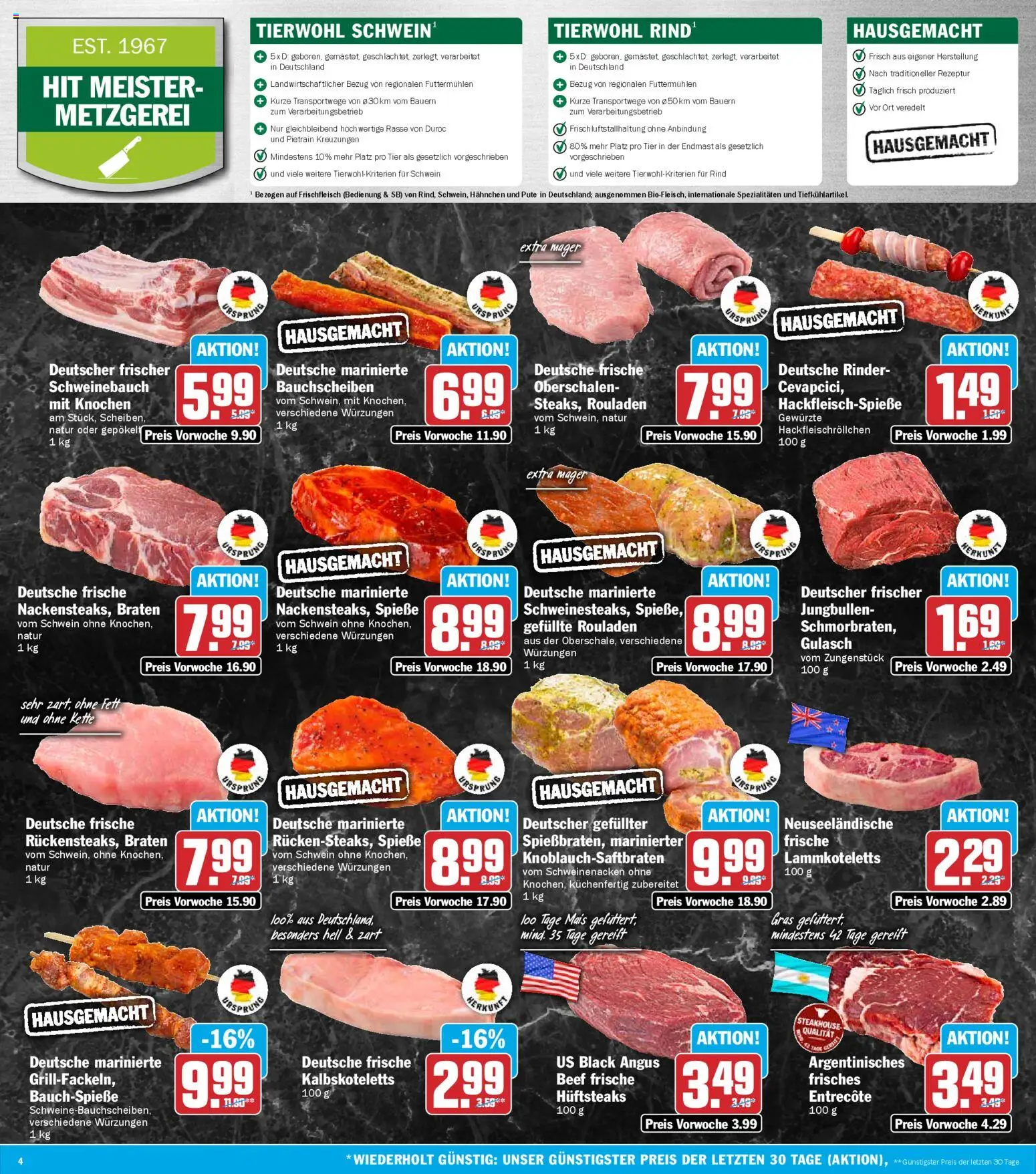 HIT Prospekt 	 – gültig ab 20.04.2026 | Seite: 4 | Produkte: Hahnchen, Schweinebauch, Schweinenacken, Entrecote