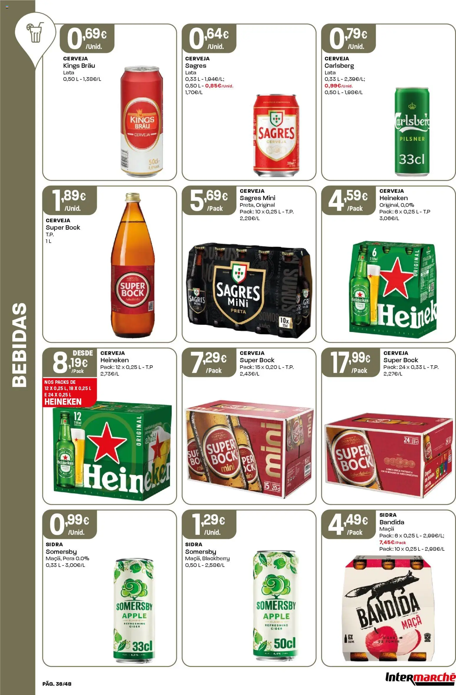 Intermarché folheto │ válido de 19.03.2026 | Página: 36 | Produtos: Super bock, Maça, Cerveja, Somersby