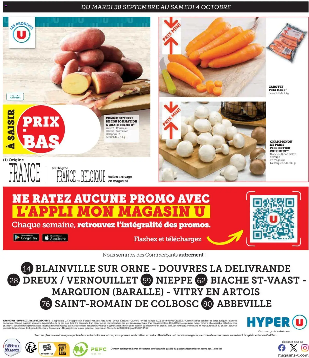 {H1} | Page: 4 | Produits: Pomme, Pomme de terre de consommation, Champignon, Carotte