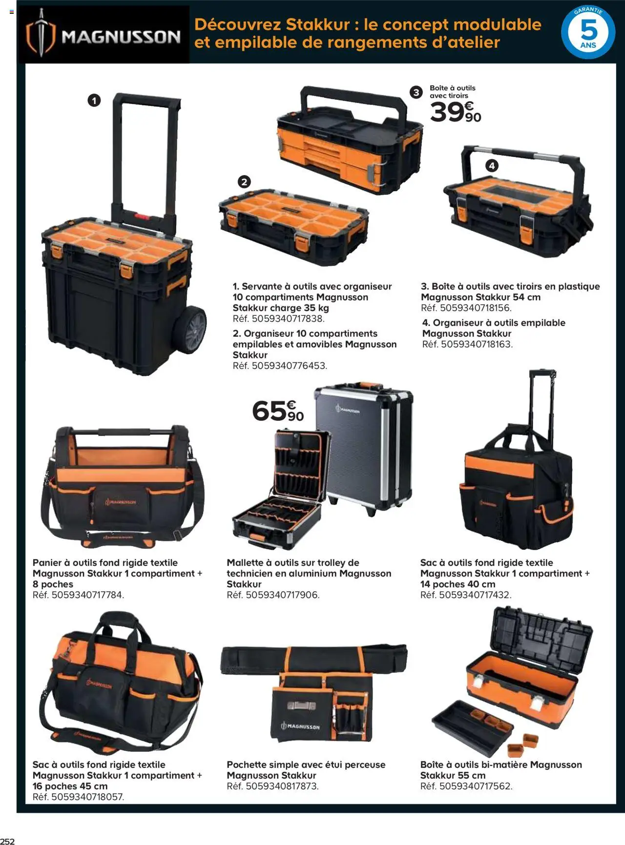 {H1} | Page: 252 | Produits: Perceuse, Sac, Tiroirs, Panier