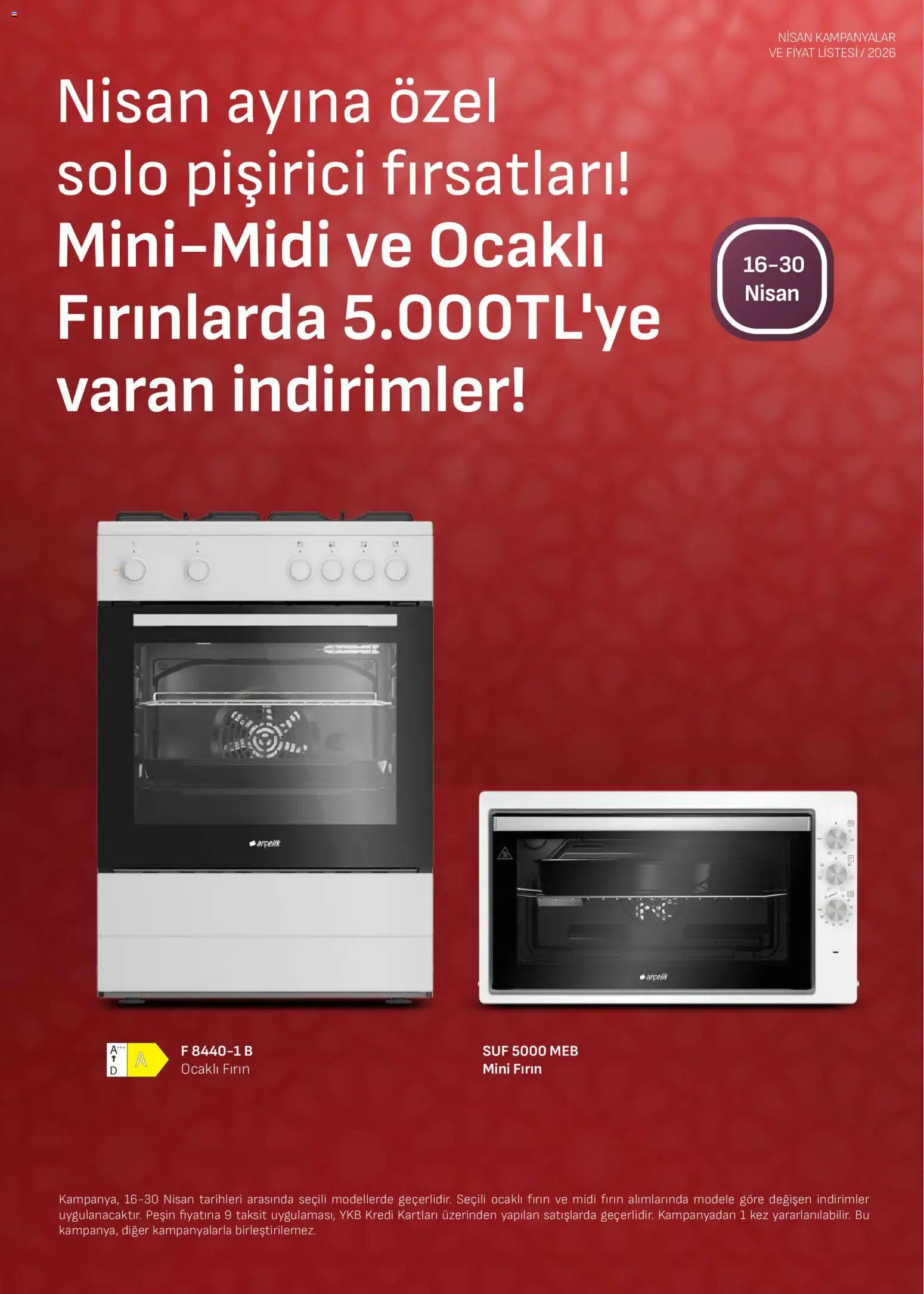 Arçelik - Ankastre Kataloğu - 16.04.2026 tarihinden itibaren geçerlidir | Sayfa: 7 | Ürünler: Fırın