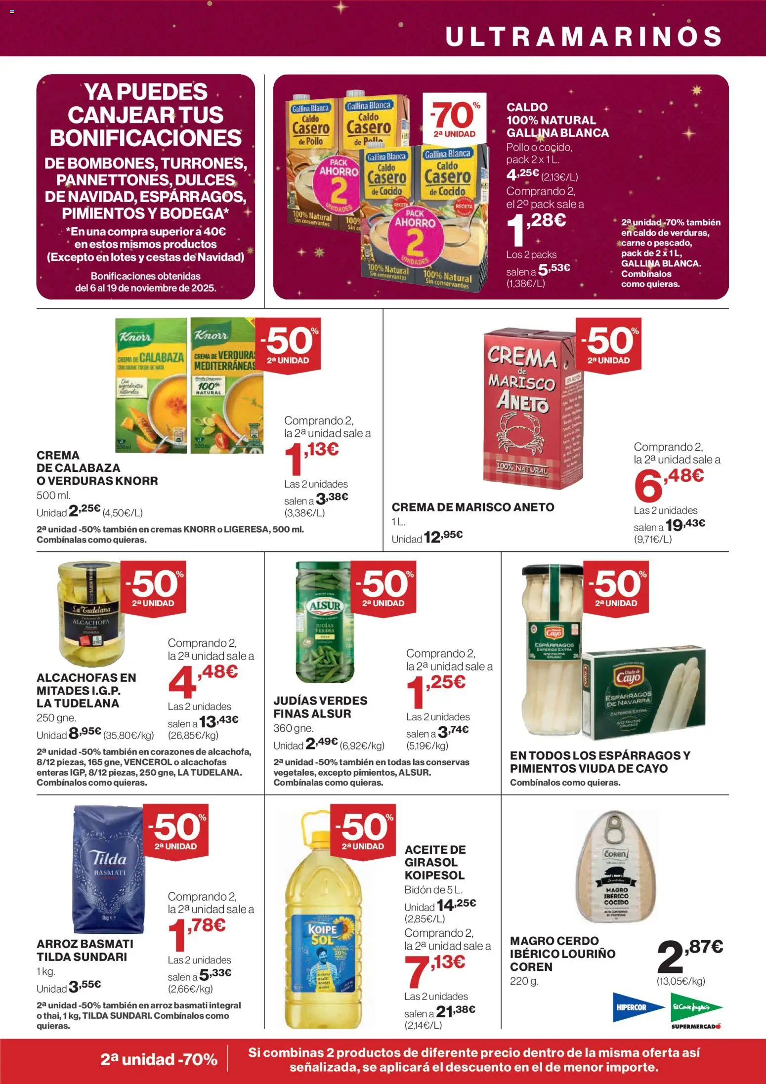 Hipercor catálogo │ válido desde el 20.11.2025 | Página: 23 | Productos: Πράσινο τσάι, Aceite, Νερό καρύδας, Aceite de girasol