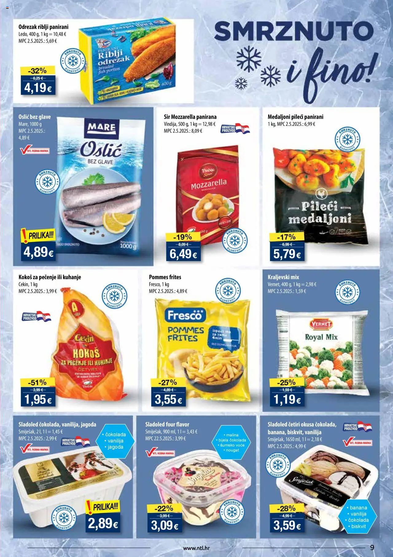 NTL katalog | vrijedi od 08.10.2025 | Stranica: 9 | Proizvodi: Šumsko voće, Mozzarella, Sir, Voće