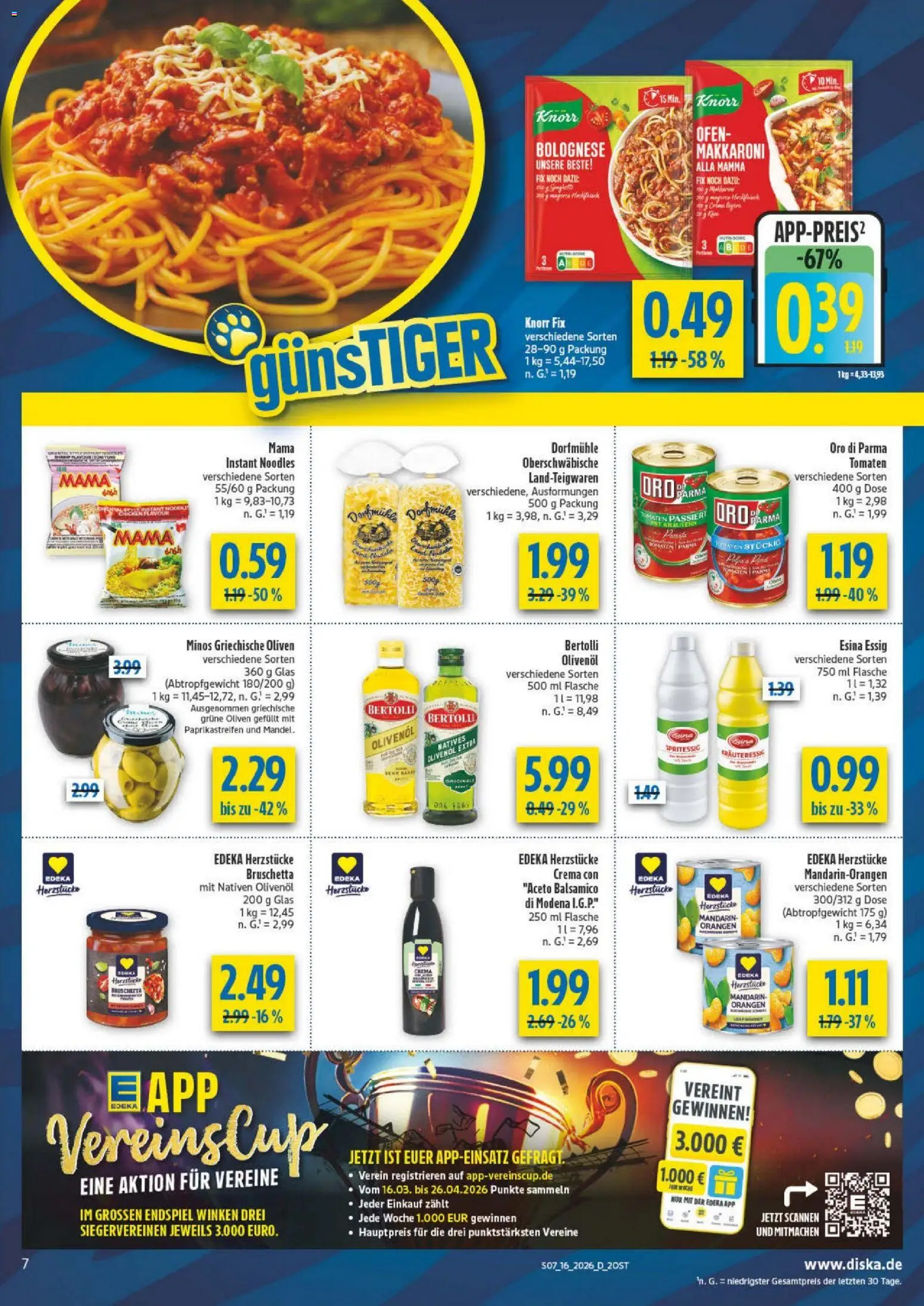 Diska Prospekt 	 – gültig ab 13.04.2026 | Seite: 7 | Produkte: Knorr fix, Tomaten, Knorr, Oro di parma