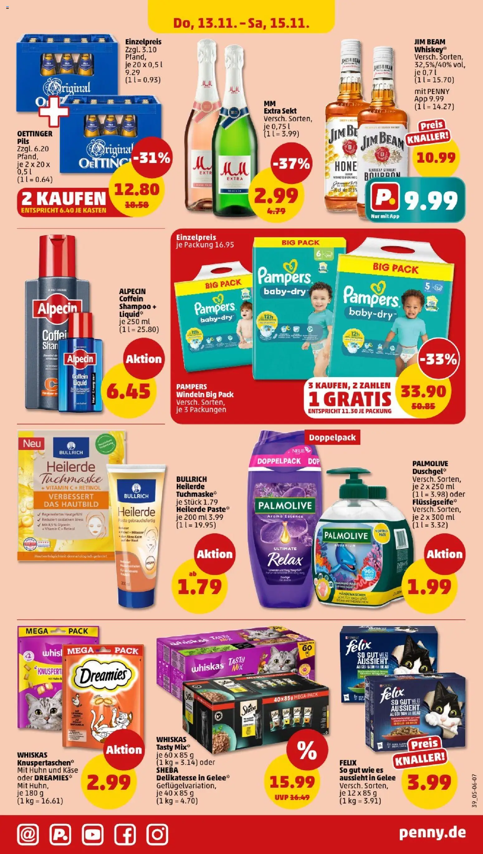 Penny - Saarland – gültig ab 10.11.2025 | Seite: 39 | Produkte: Sekt, Pils, Pampers, Oettinger