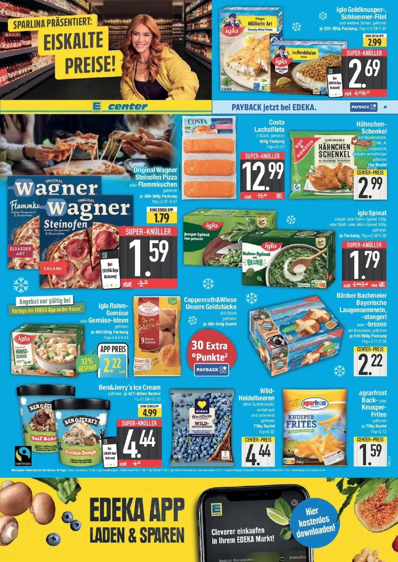 Edeka prospekt Bayerisch Gmain	 – gültig ab 18.01.2026 | Seite: 9 | Produkte: Iglo, Heidelbeeren, Gemüse, Salami