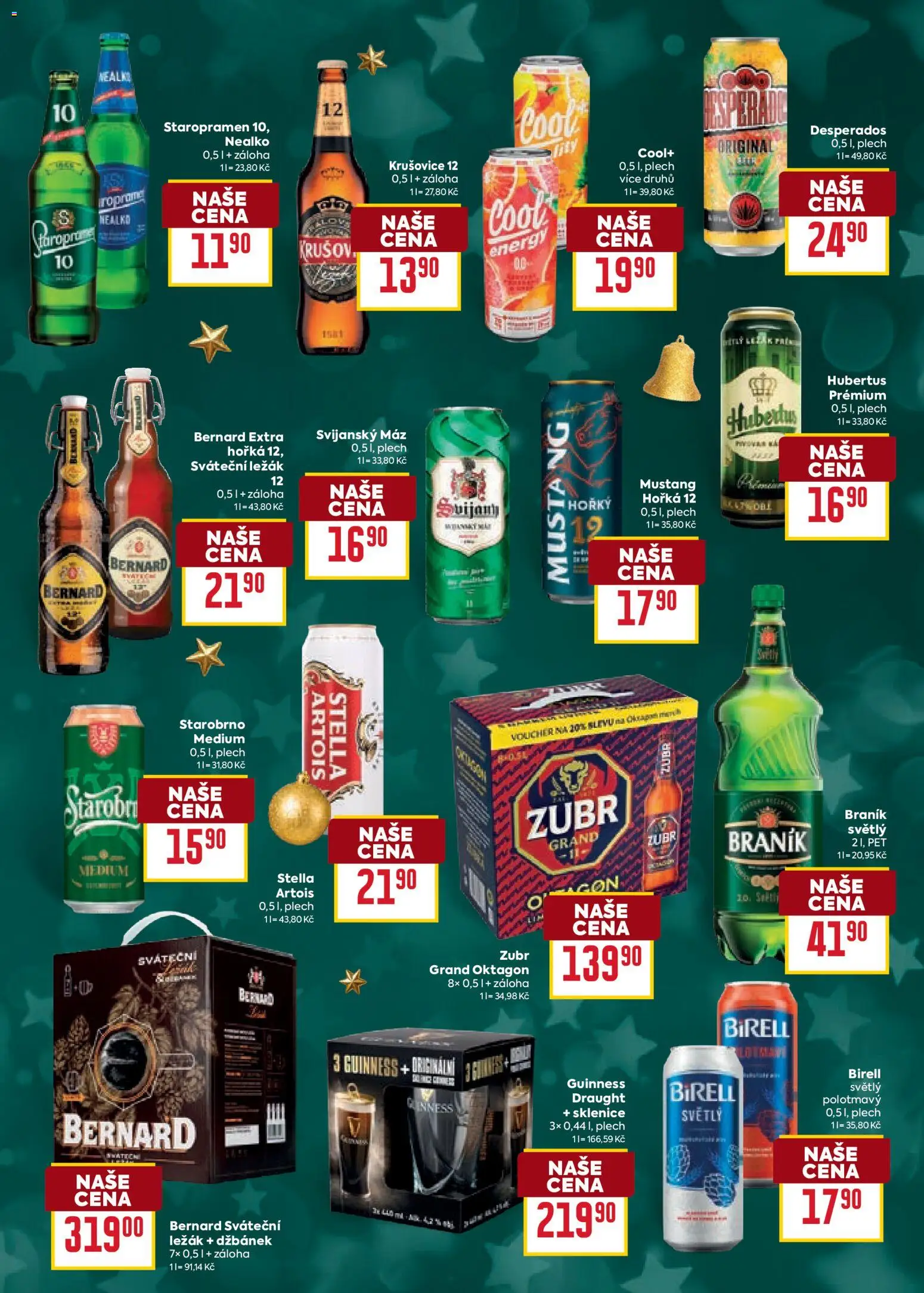 Billa leták - Vánoční nabídka od 12.11.2025 | Strana: 23 | Produkty: Starobrno Medium, Staropramen, Birell, Sklenice