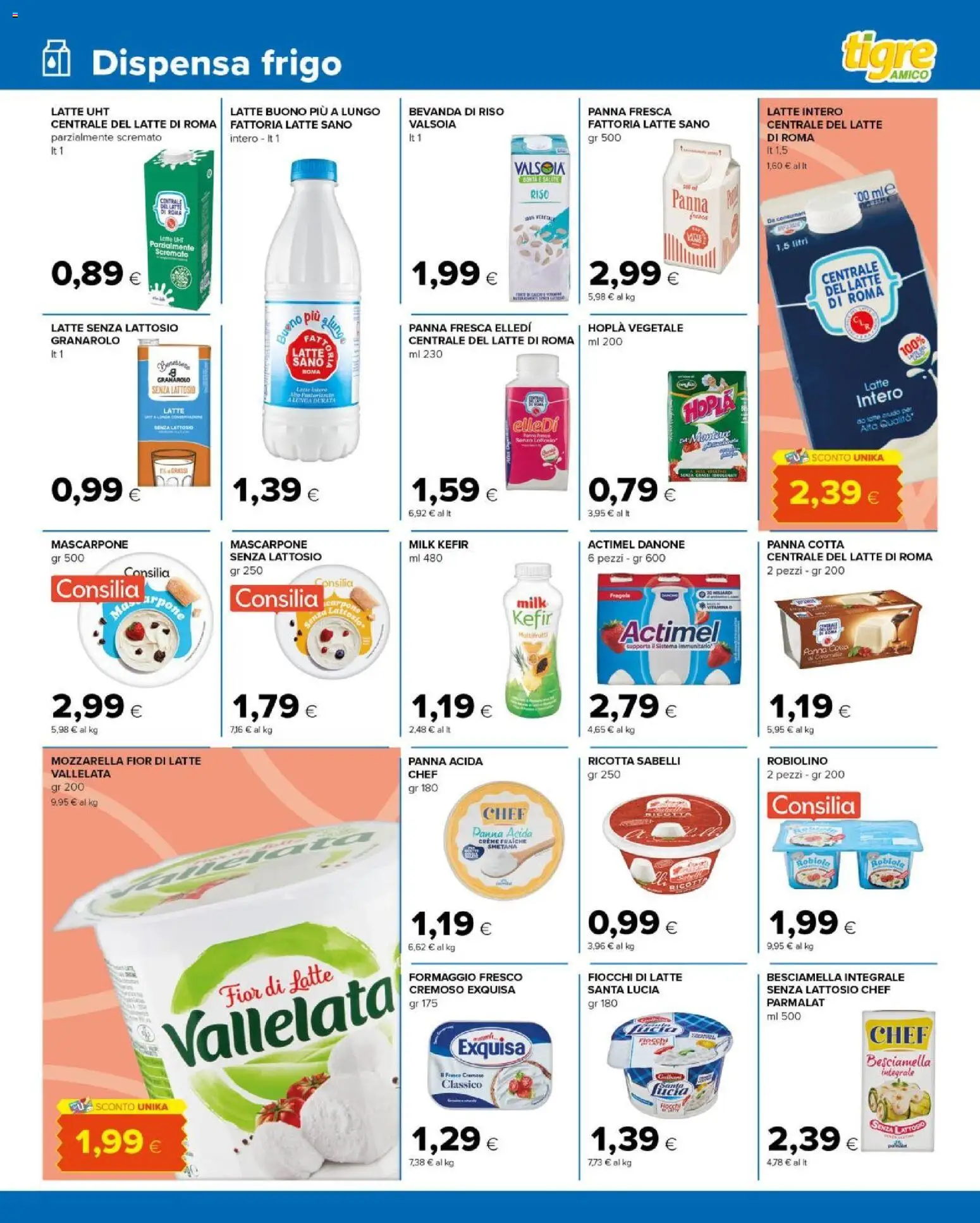 Volantino Tigre del 25.03.2026 | Pagina: 9 | Prodotti: Panna acida, Formaggio, Latte parzialmente scremato, Besciamella