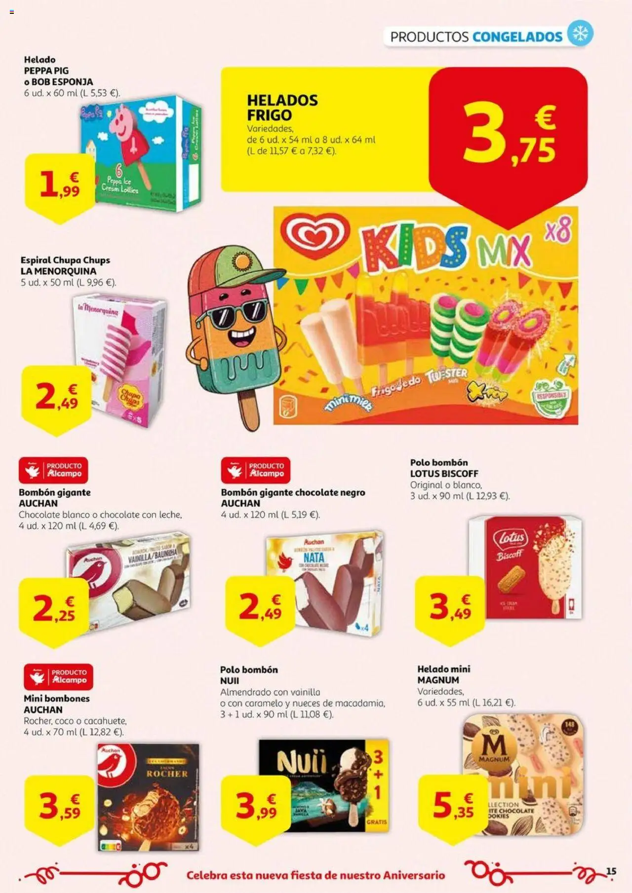 Alcampo - HG Nacional  │ válido desde el 17.06.2025 | Página: 15 | Productos: Esponja, Chocolate, Τυρόπιτα, Helado