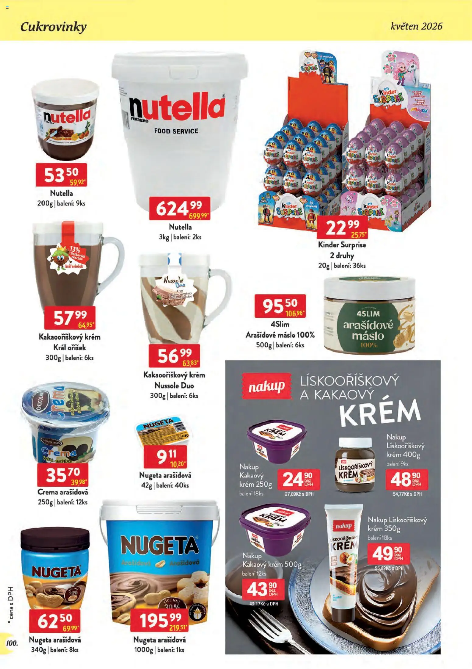 Astur & Qanto leták - Velkoobchod 05/2026 od 01.05.2026 | Strana: 100 | Produkty: Arašídové máslo, Krém, Crema, Dove