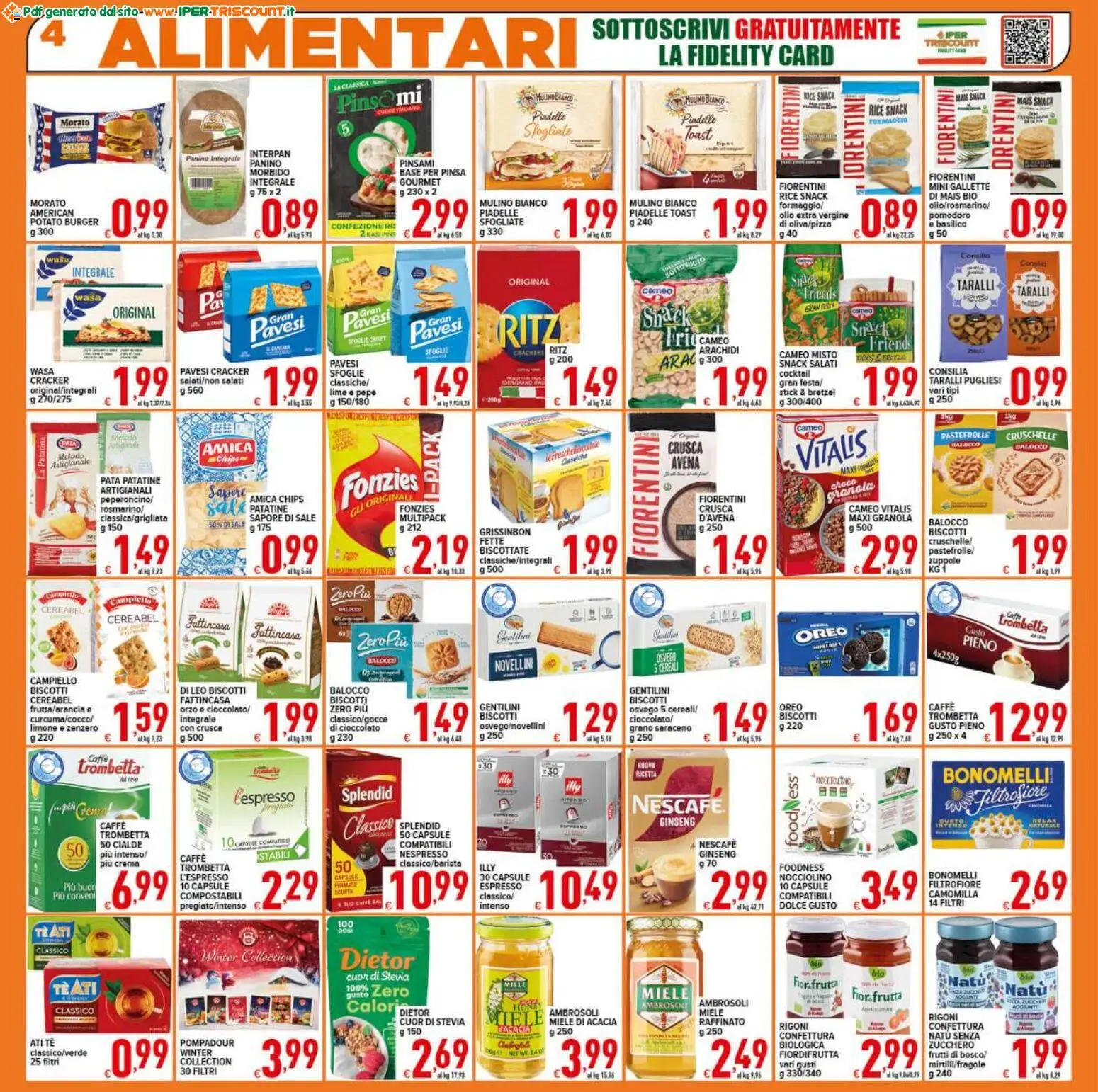 Volantino Ipertriscount del 27.11.2025 | Pagina: 4 | Prodotti: Caffè, Pepe, Pomodoro, Arachidi