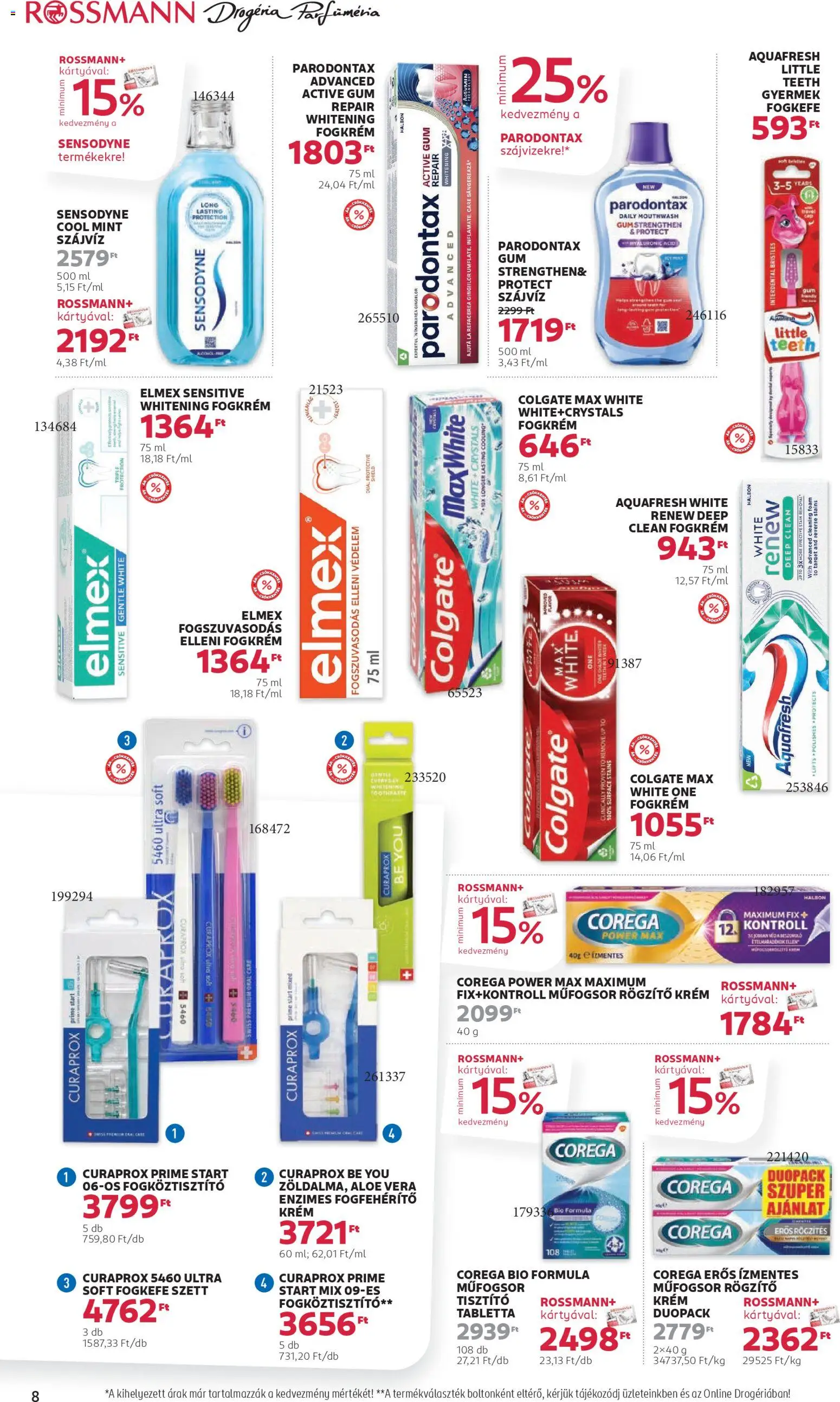 Rossmann akciós ujság - amely érvényes a következő dátumtól: 17.11.2025 | Oldal: 8 | Termékek: Aloe vera, Fogkrém, Fogkefe, Szájvíz