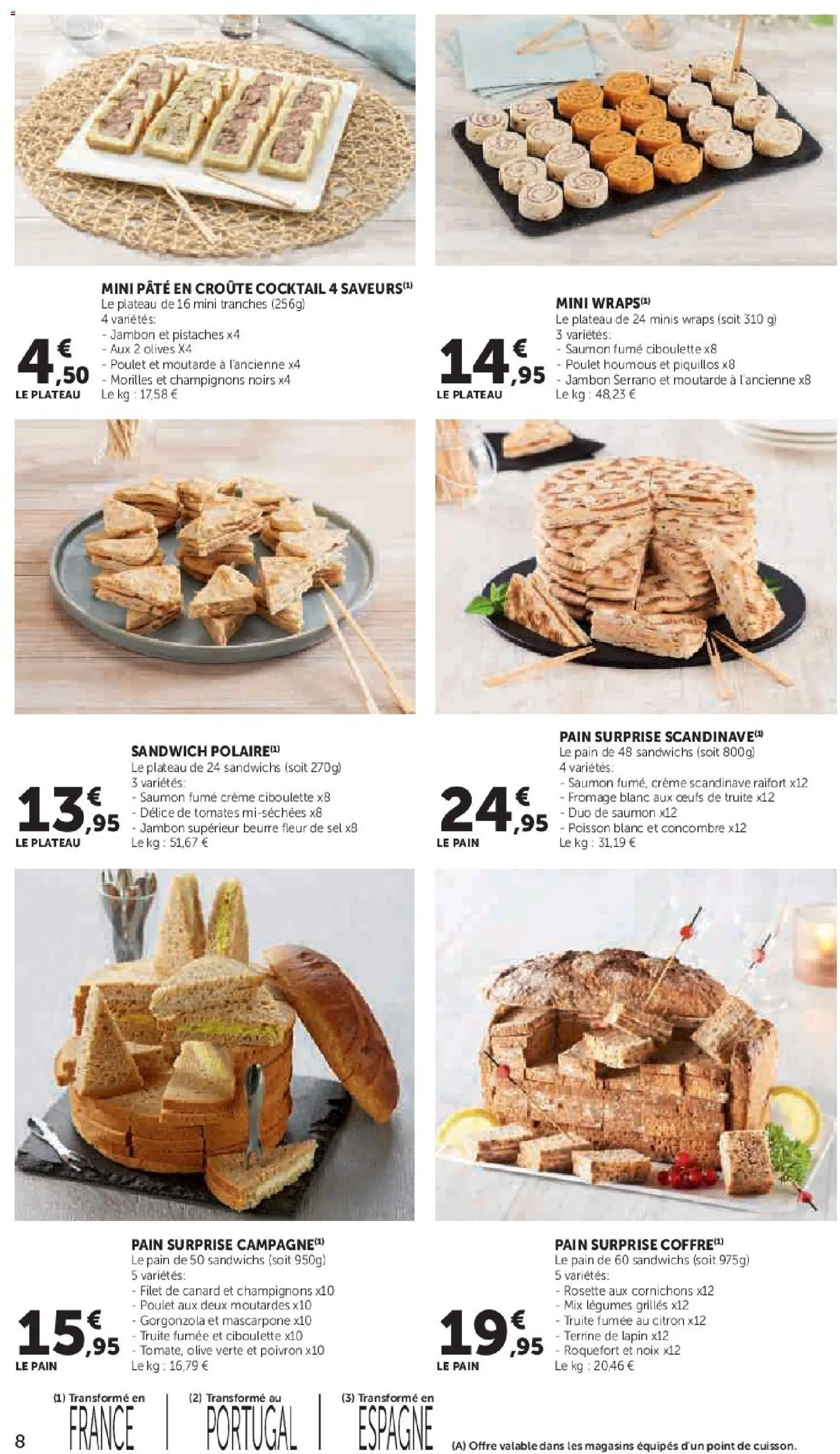 {H1} | Page: 8 | Produits: Saumon fumé, Sel, Beurre, Noix