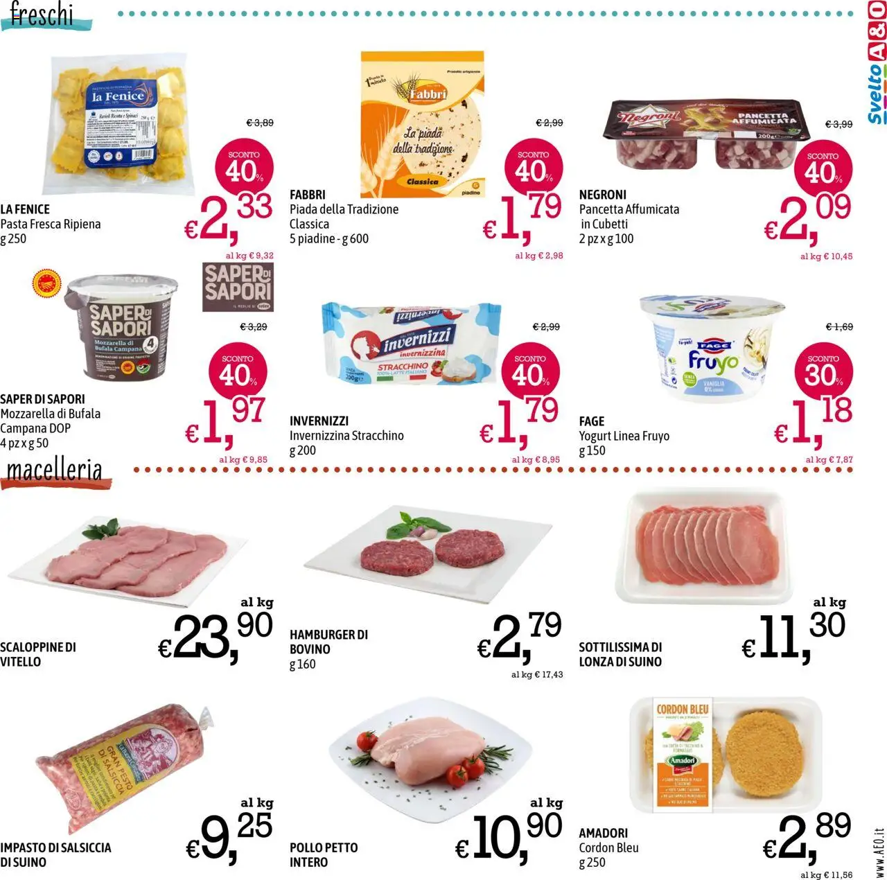 Volantino A&O del 02.10.2025 | Pagina: 3 | Prodotti: Salsiccia, Pasta, Pesto, Stracchino