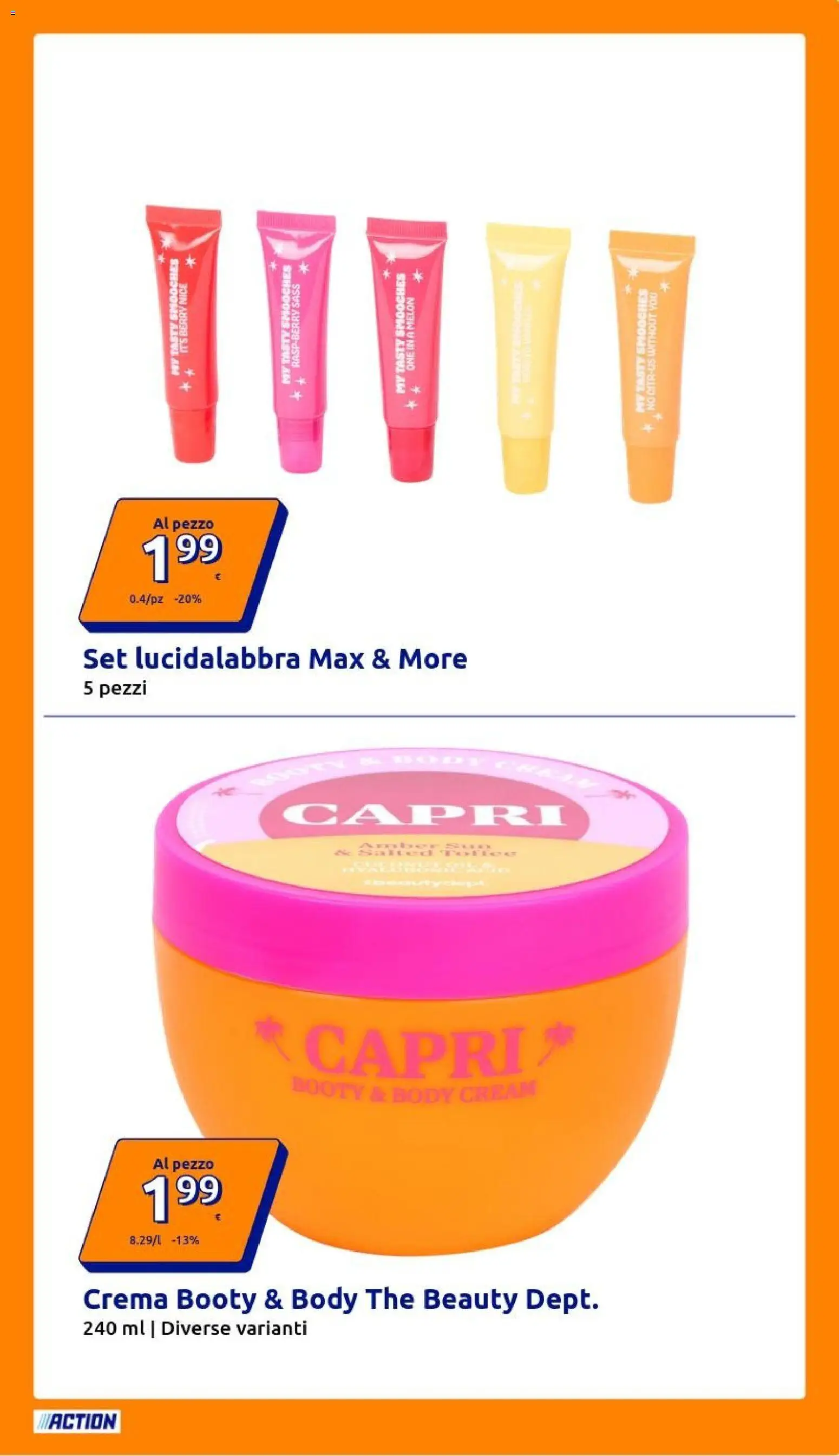 Volantino Action del 25.02.2026 | Pagina: 27 | Prodotti: Lucidalabbra, Crema, The