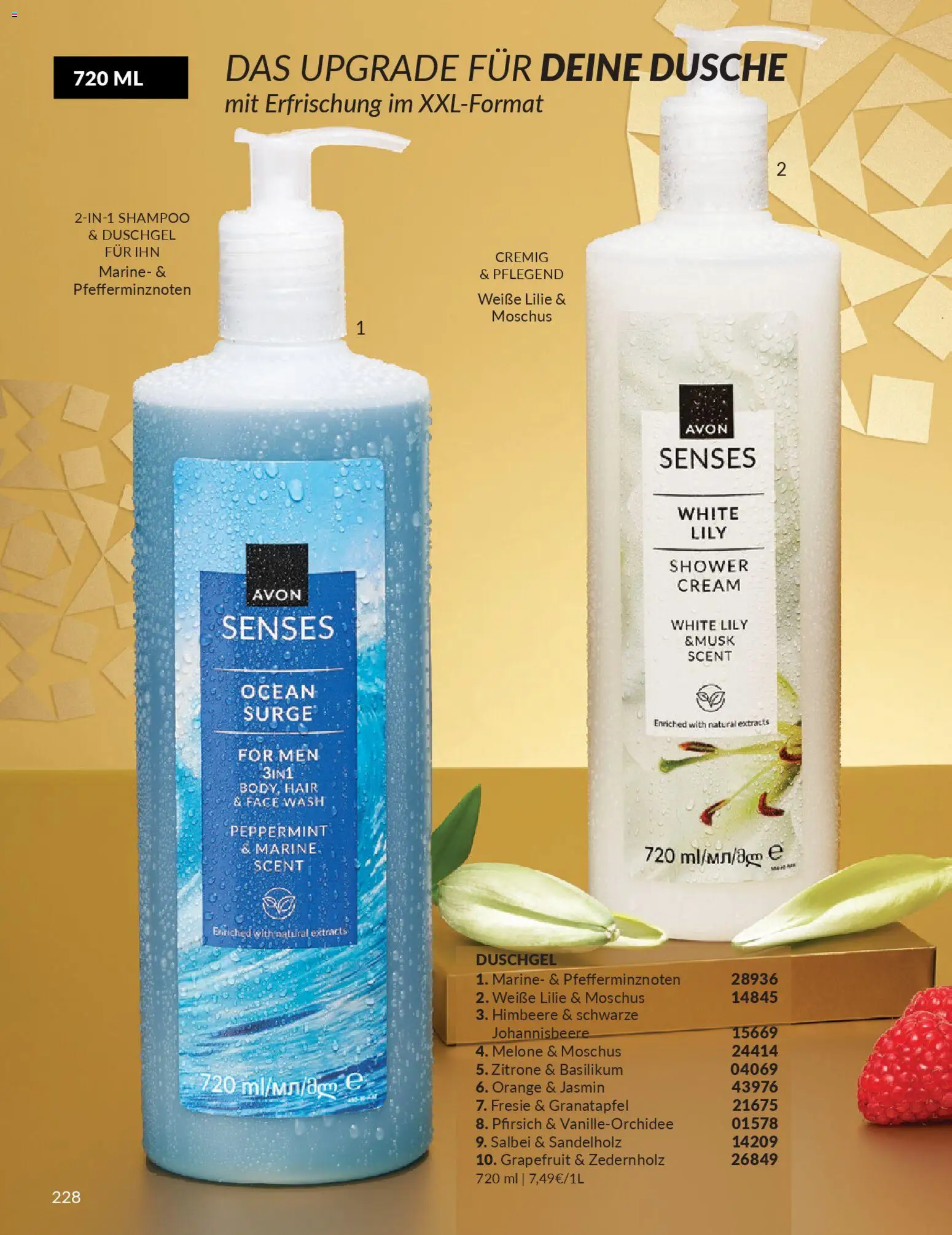 AVON Katalog Dezember 2025 – gültig ab 01.12.2025 | Seite: 230 | Produkte: Dusche, Shampoo, Grapefruit, Pfirsich