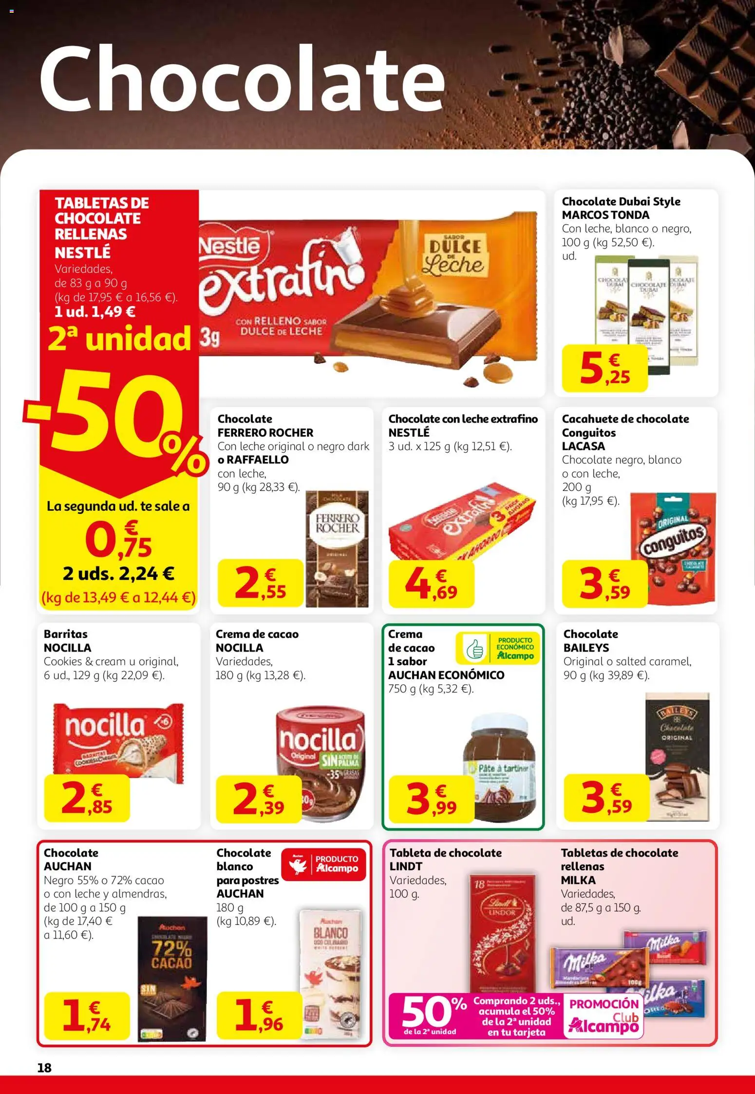 Alcampo - HP Catalán │ válido desde el 12.02.2026 | Página: 18 | Productos: Leche, Paté, Crema, Chocolate con leche