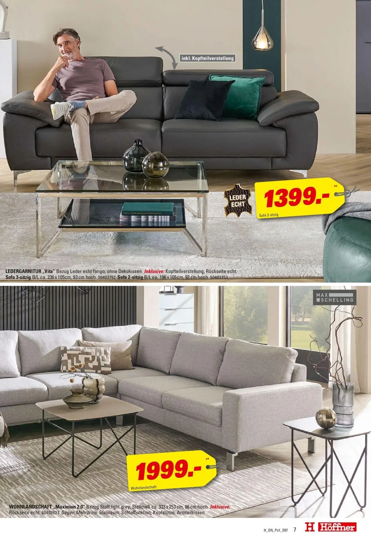 Höffner - Polster Spezial - gültig ab dem 03.06.2025 | Seite: 7 | Produkte: Wohnlandschaft, Sofa