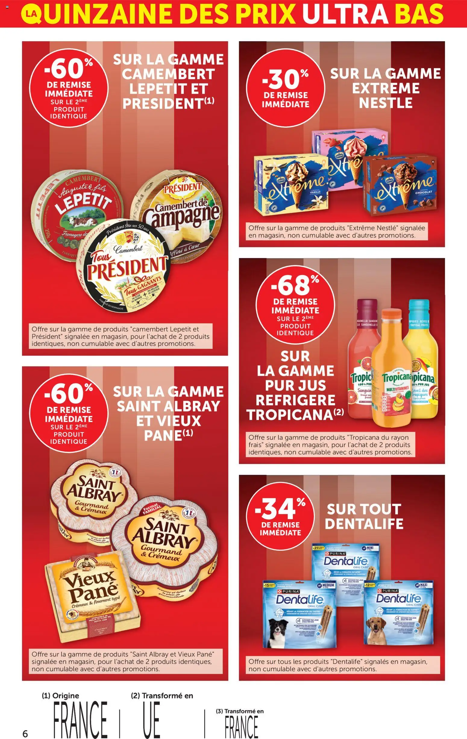 {H1} | Page: 6 | Produits: Réveil, Orange, Jus, Camembert