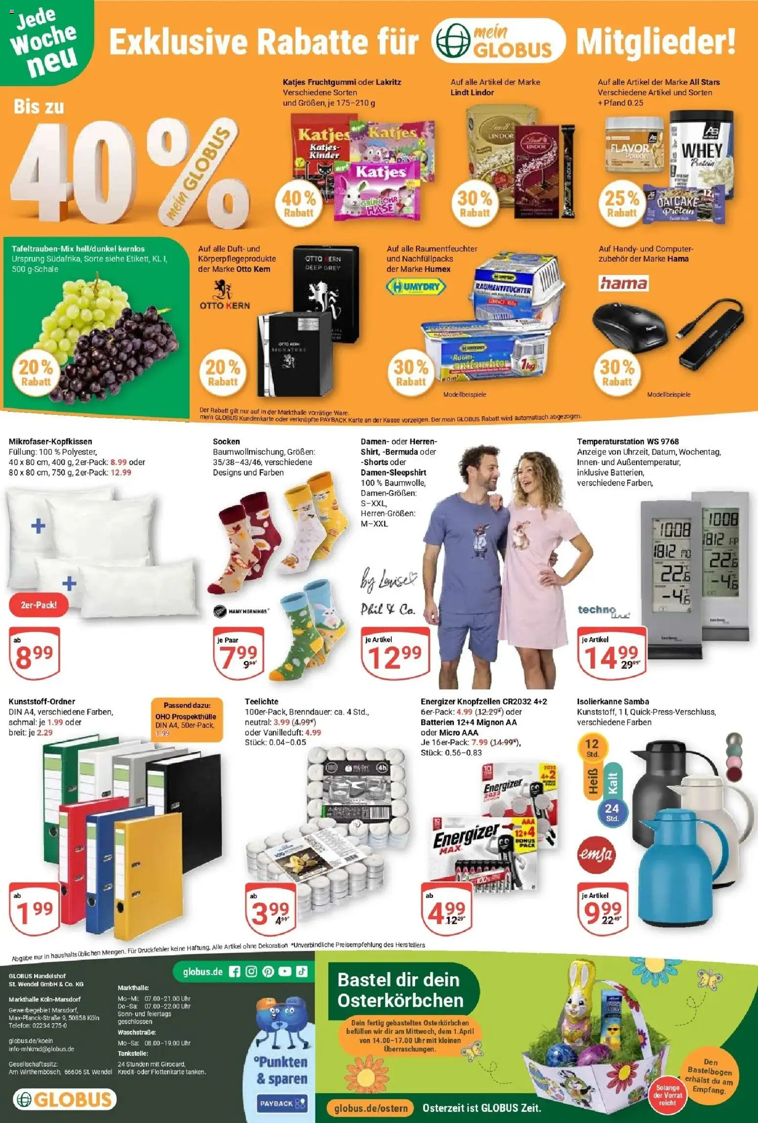 Globus prospekt Köln	 – gültig ab 16.03.2026 | Seite: 29 | Produkte: Bermuda, Batterien, Lindt, Telefon