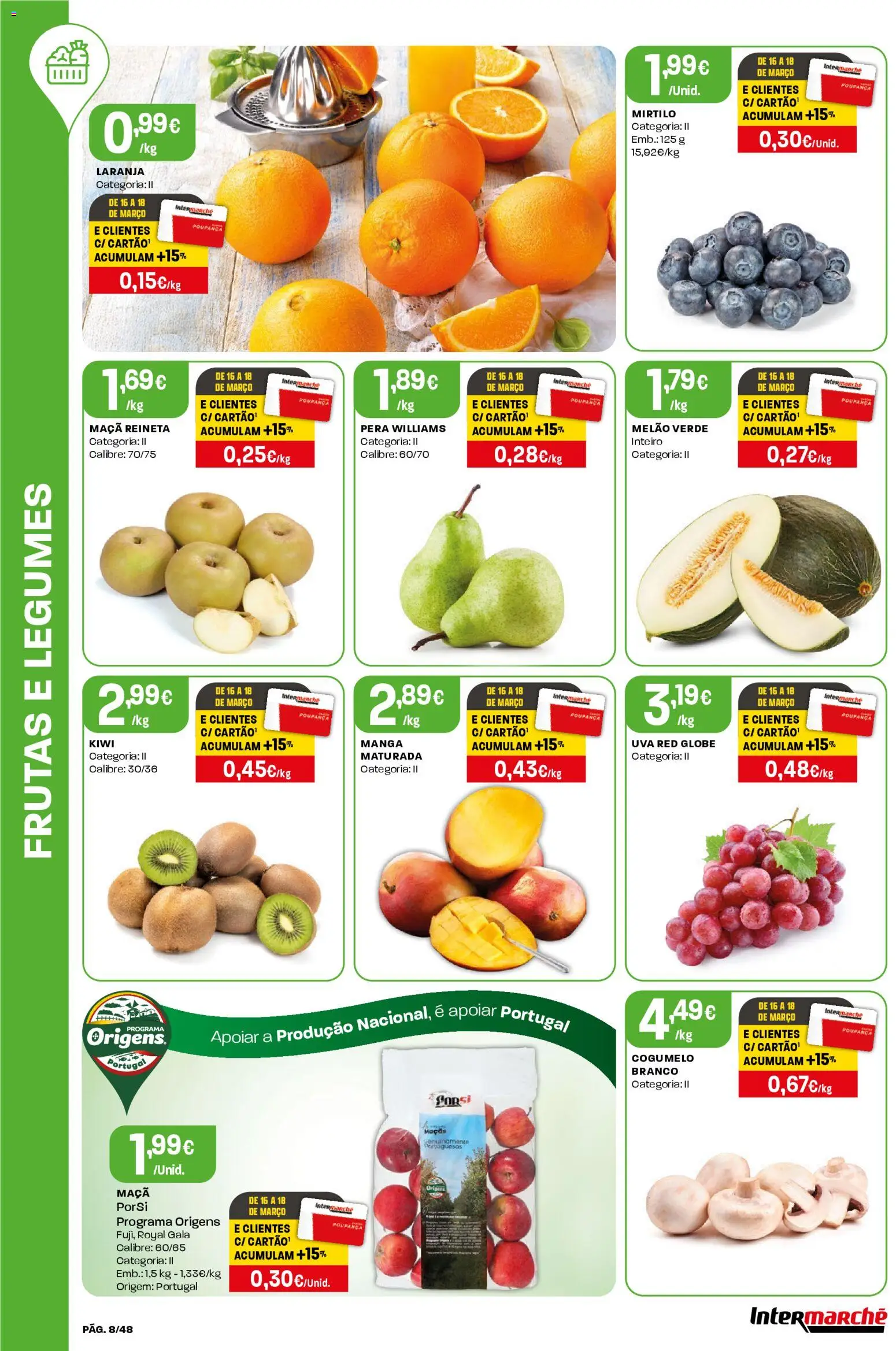 Intermarché folheto │ válido de 12.03.2026 | Página: 8 | Produtos: Maça, Maçãs, Melão, Kiwi