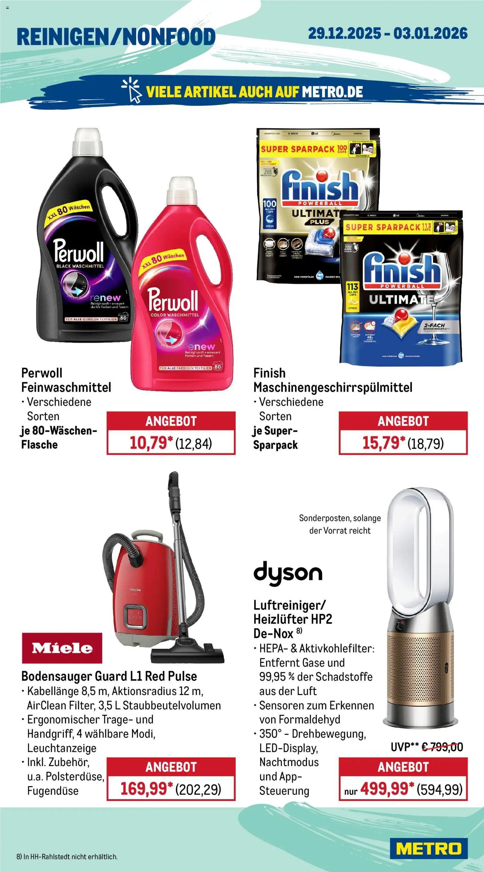 Metro Prospekt 	 – gültig ab 29.12.2025 | Seite: 16 | Produkte: Miele, Siemens, Finish, Wasser