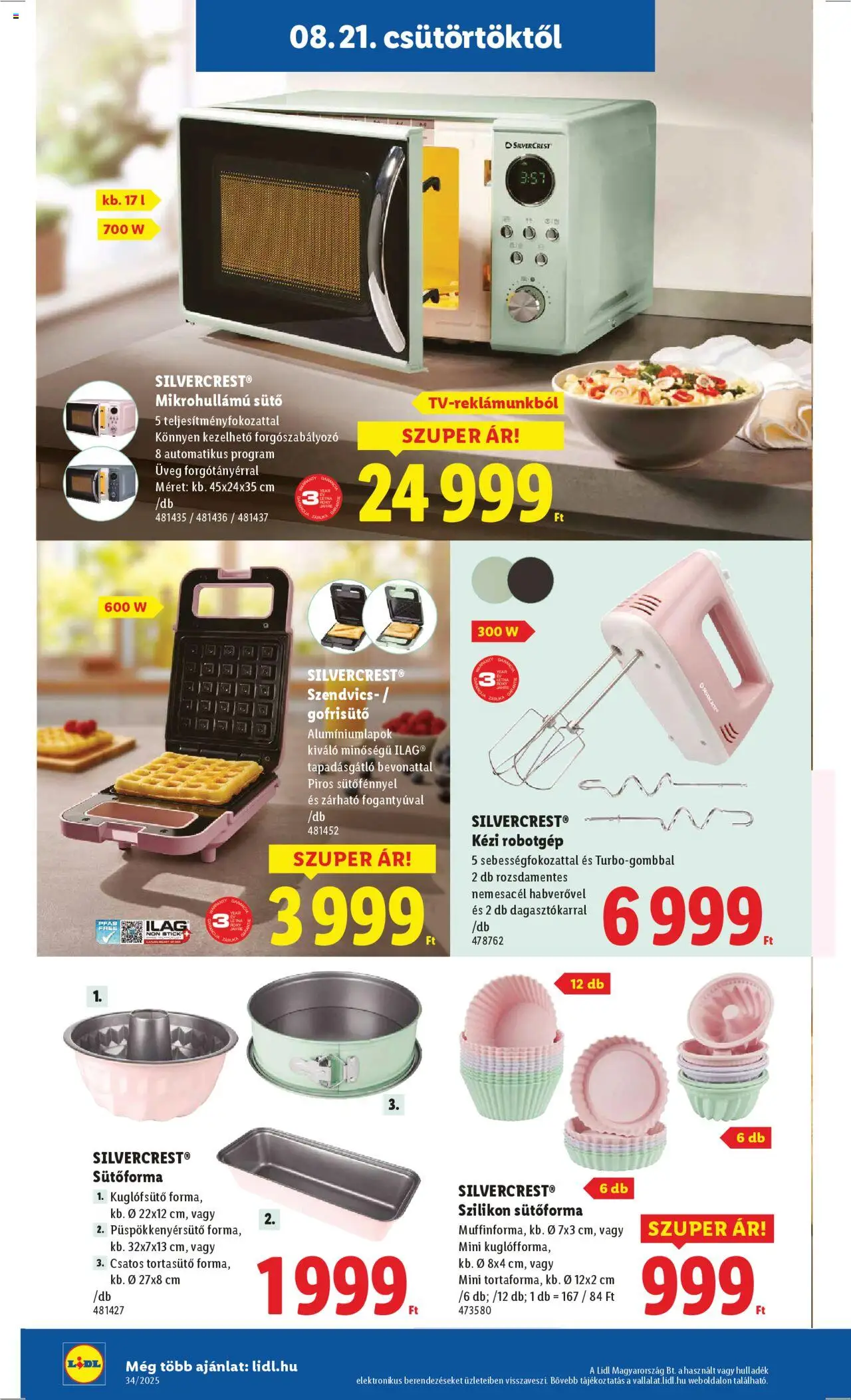 Lidl akciós ujság - amely érvényes a következő dátumtól: 21.08.2025 | Oldal: 10 | Termékek: Gofrisütő, Szendvics, Sütő, Mikrohullámú sütő