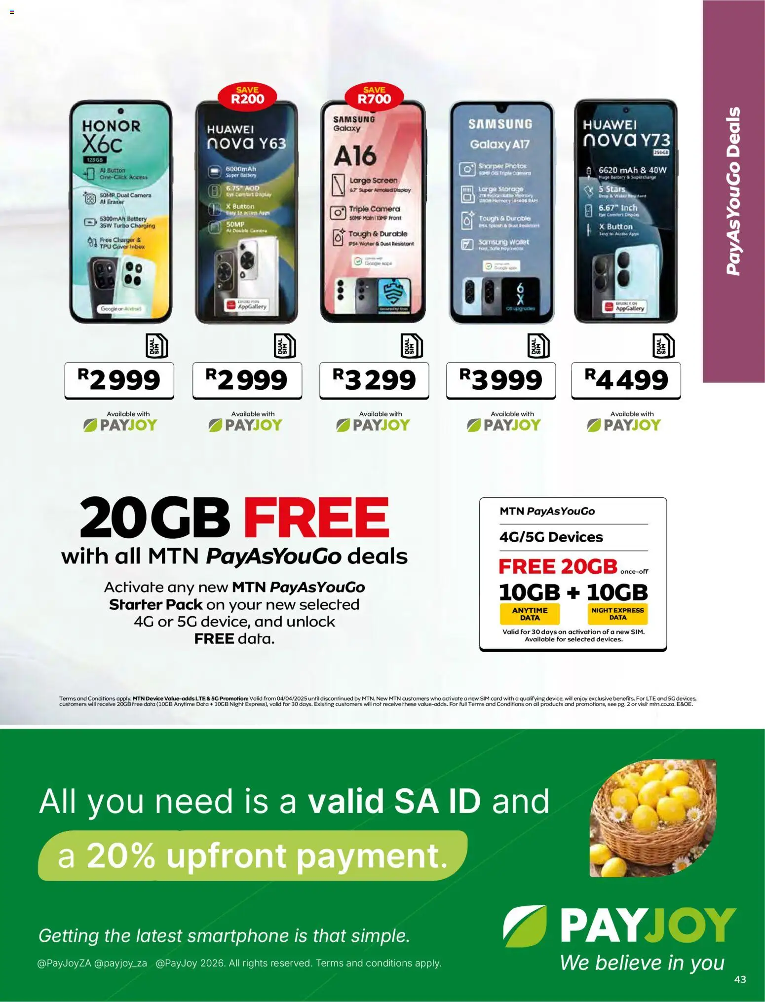 New MTN catalogue – valid from 07.04.2026 | Page: 43 | Products: Cover, Smartphone, Battery, Water
