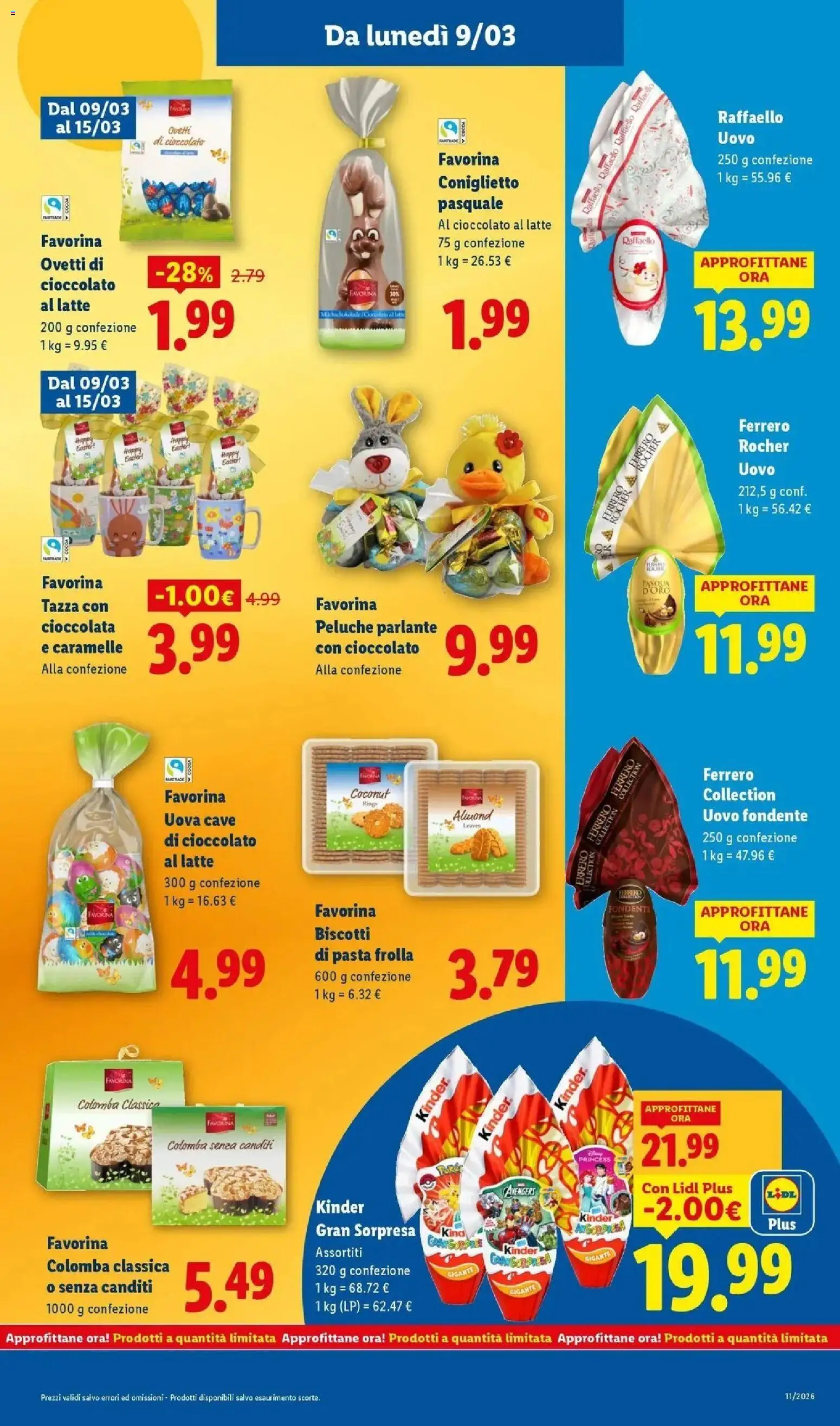 Volantino Lidl del 09.03.2026 | Pagina: 21 | Prodotti: Cioccolato, Caramelle, Biscotti, Pasta