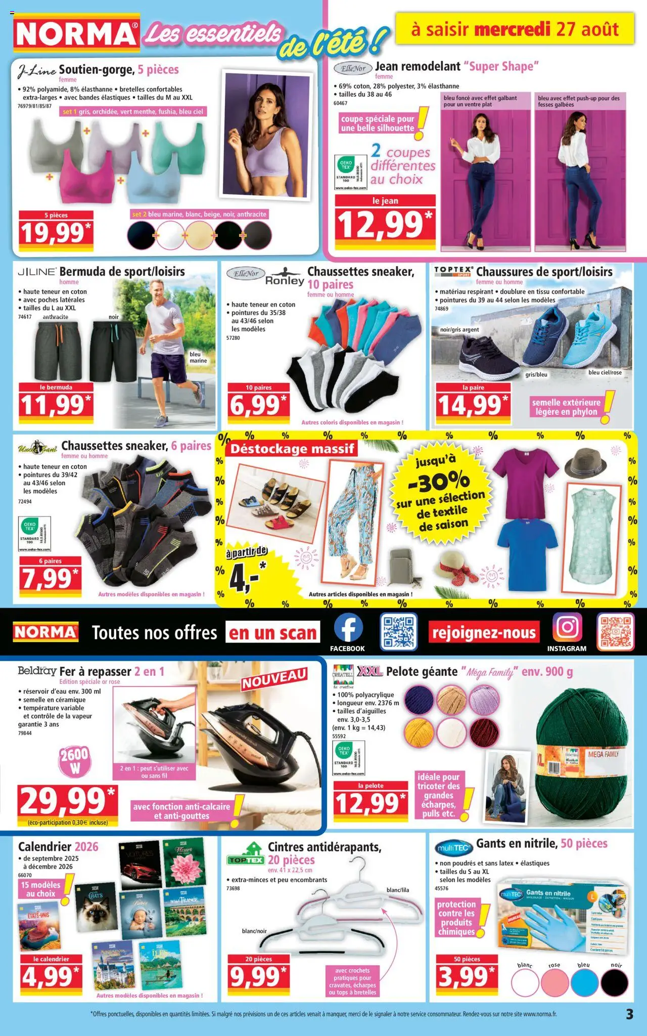  | Page: 3 | Produits: Fer à repasser, Calendrier, Coton, Gants
