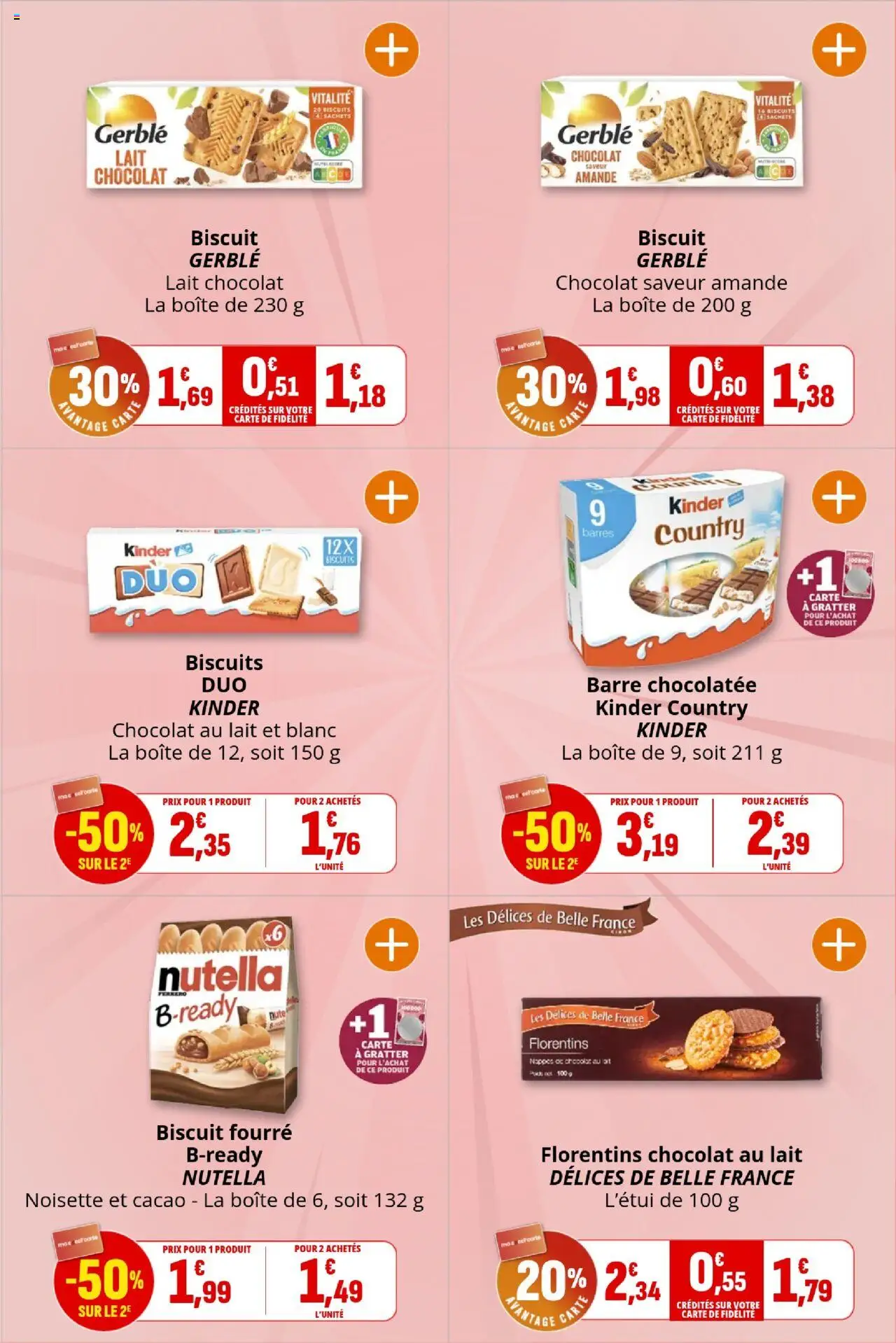 {H1} | Page: 21 | Produits: Amande, Lait, Kinder country, Biscuits