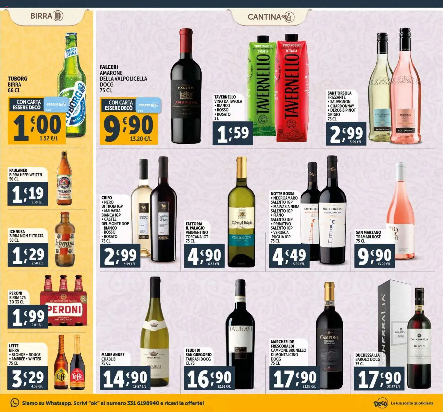 Volantino Decò del 15.12.2025 | Pagina: 25 | Prodotti: Birra, Vino, Vino rosso, Vino bianco