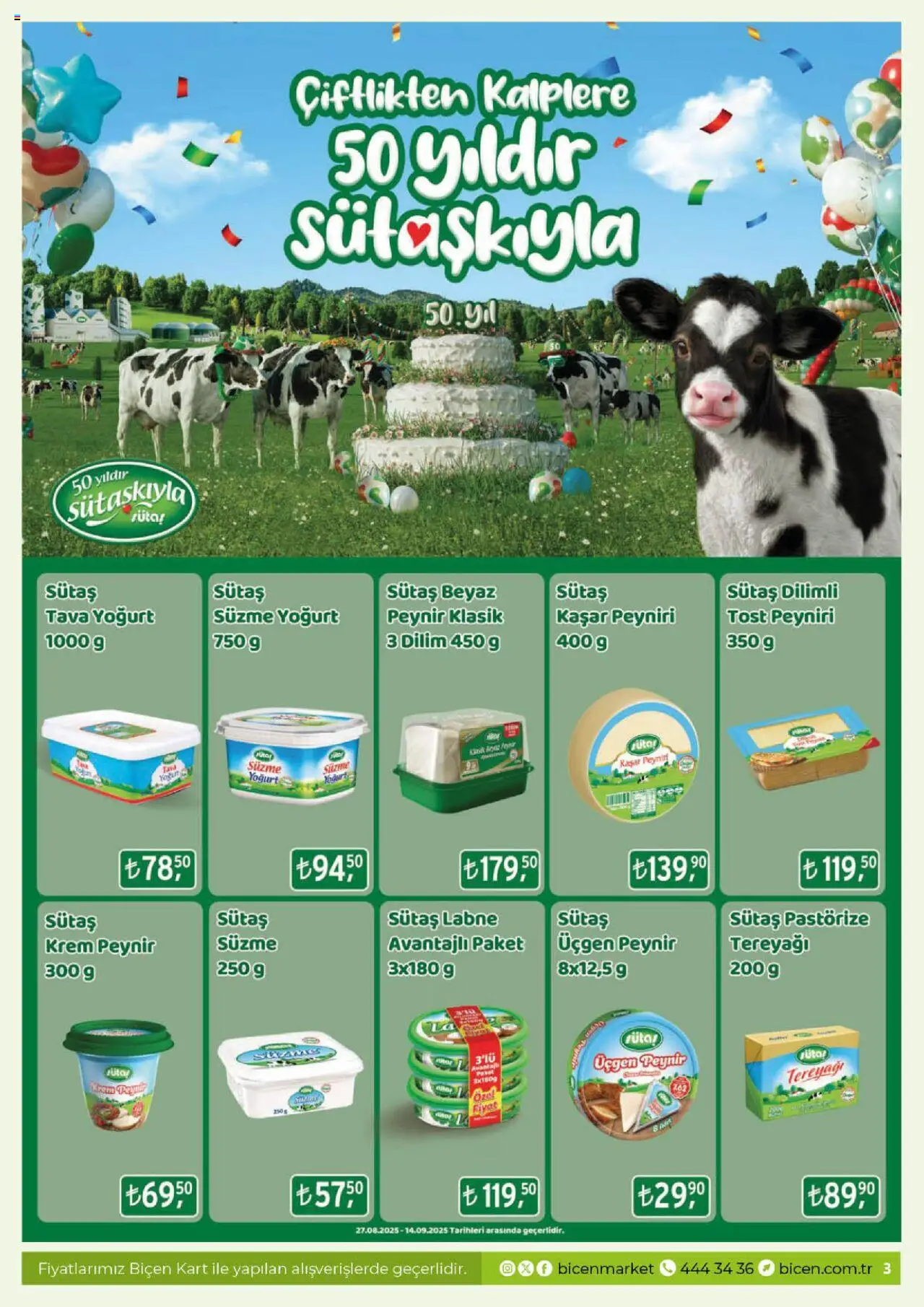 Biçen Market İndirim - 11.09.2025 tarihinden itibaren geçerlidir | Sayfa: 3 | Ürünler: Krem, Tereyağı, Peynir, Yoğurt