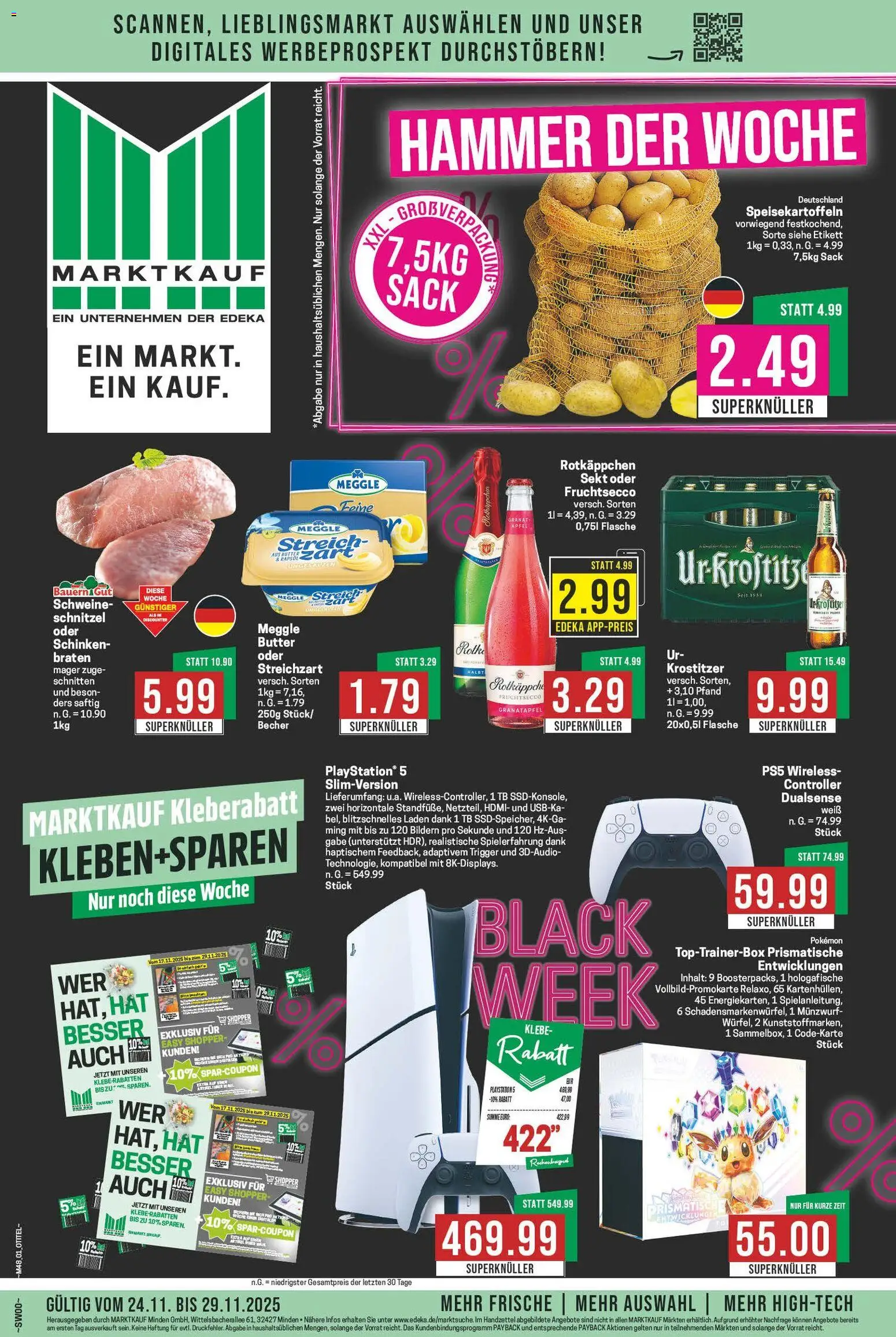 Marktkauf - Black Friday – gültig ab 24.11.2025 | Seite: 1 | Produkte: Sekt, Fruchtsecco, Rotkäppchen, Schinken