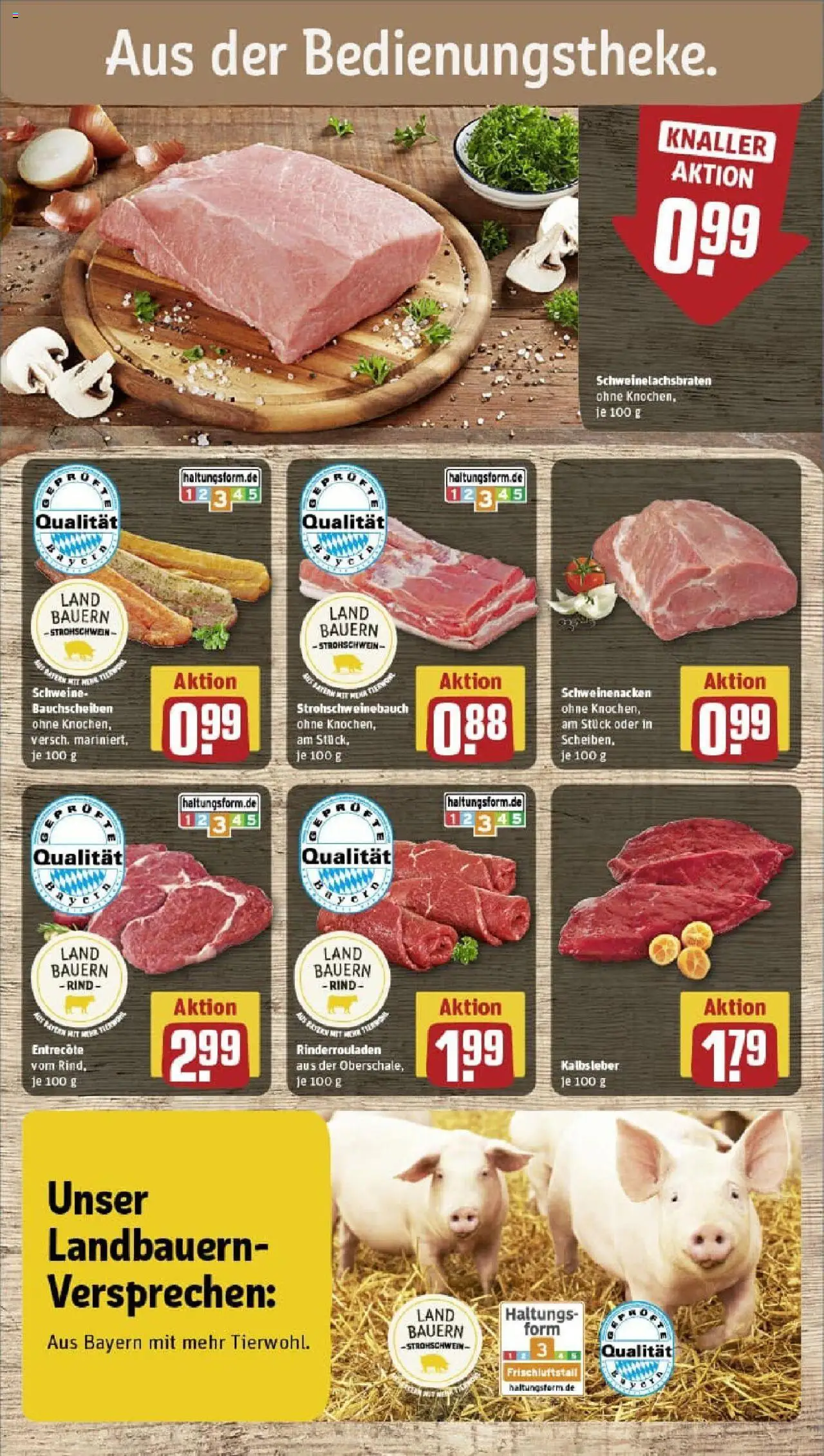 Rewe prospekt Münchsmünster	 - gültig ab dem 29.06.2025 | Seite: 12 | Produkte: Rinderrouladen, Schweinenacken, Entrecote, Kalbsleber
