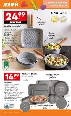 Patelnia lub rondel*, ze stali węglowej, nieprzywierająca powłoka. Do wyboru: patelnia o śr. 22 cm, patelnia o śr. 24 cm, patelnia grillowa o wym. 26 x 26 cm, rondel o śr. 18 cm, rondel o śr. 20 cm od 11.09.2025 | Strona: 7 | Produkty: Pizza, Patelnia