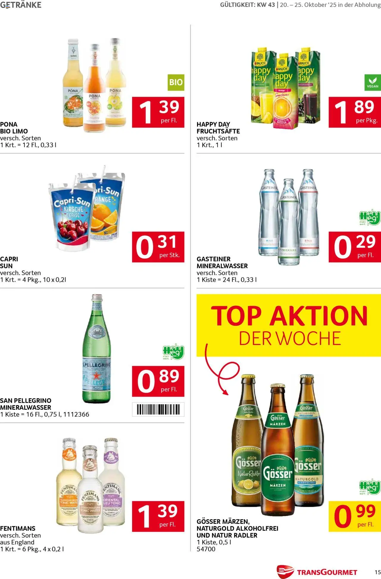 Transgourmet Flugblatt gültig ab 20.10.2025 | Seite: 15