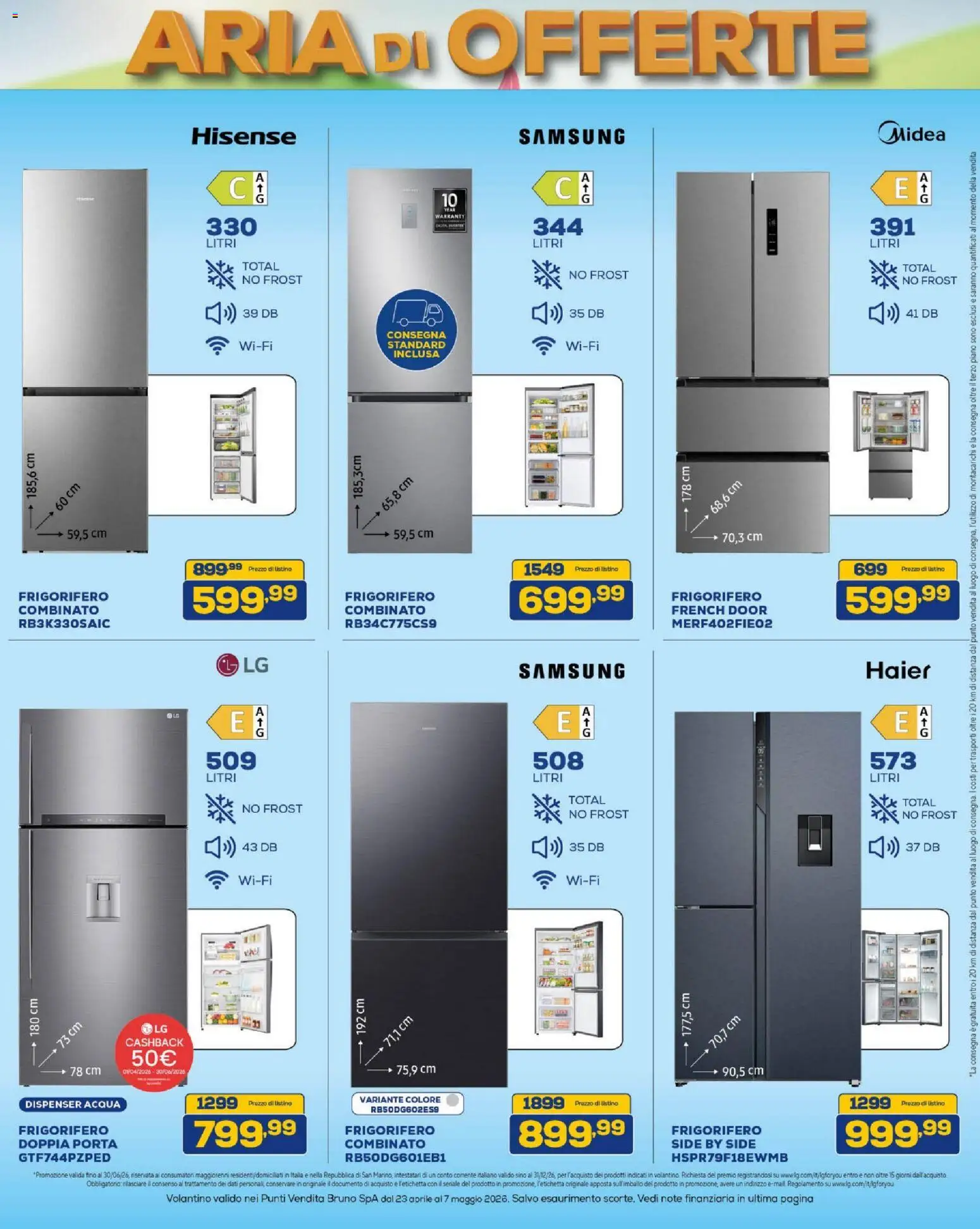 Volantino BRUNO del 23.04.2026 | Pagina: 33 | Prodotti: Acqua, Frigorifero, Samsung