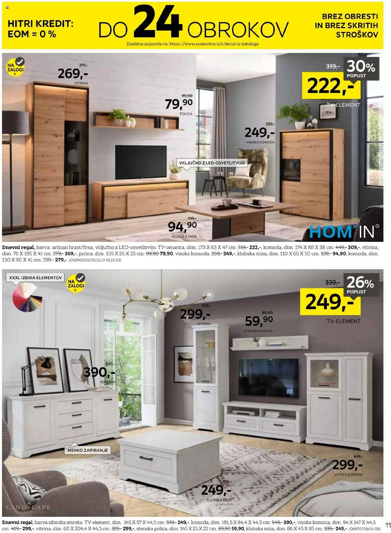 Novi XXXL Lesnina katalog ponudbe – veljaven od 01.09.2025 | Stran: 11 | Izdelki: Klubska miza, Komoda, Polica, Barva