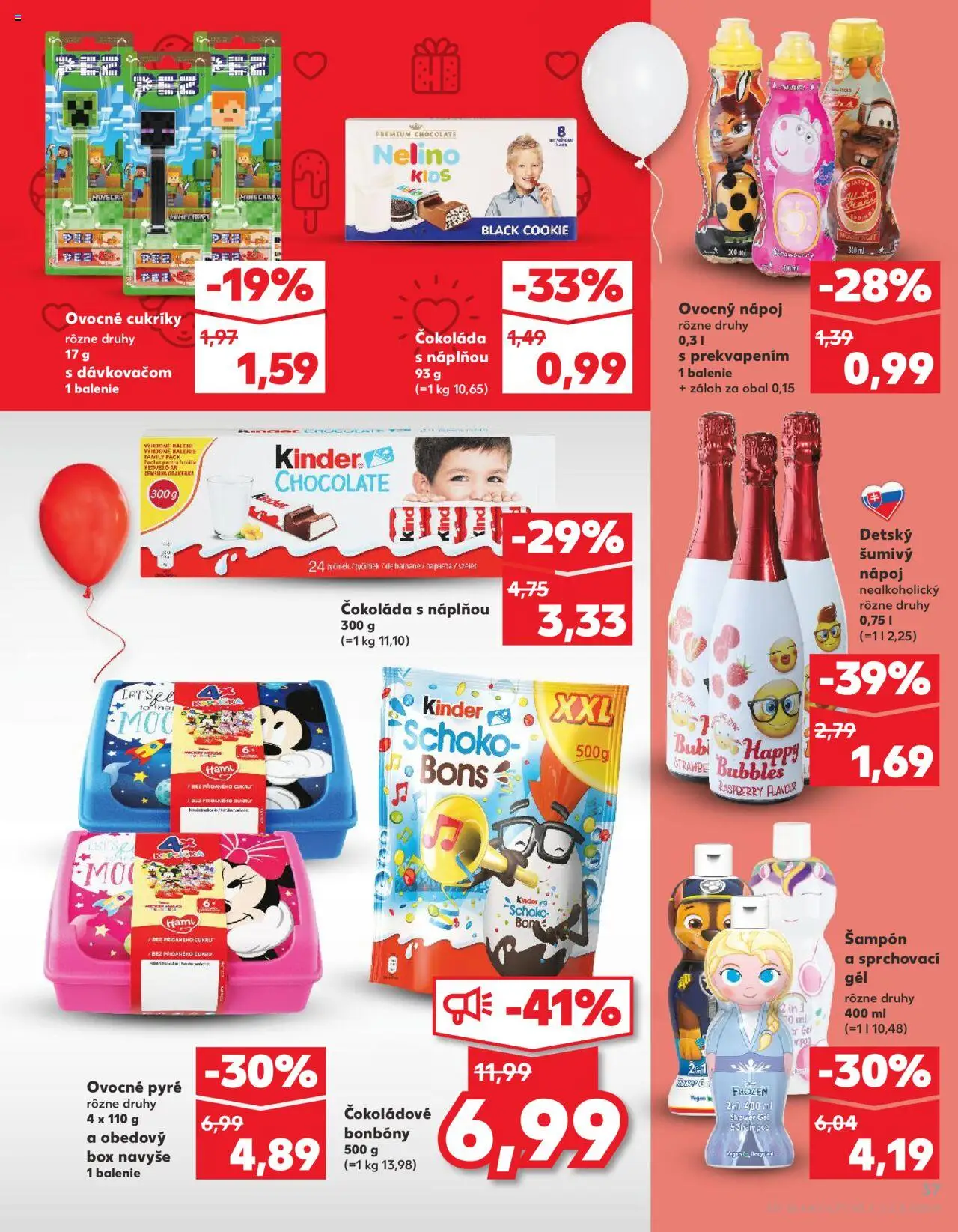 Nové Kaufland akcie – leták je platný od 22.05.2025 | Strana: 37 | Produkty: Kinder, Šampón, Čokoláda, Cukríky