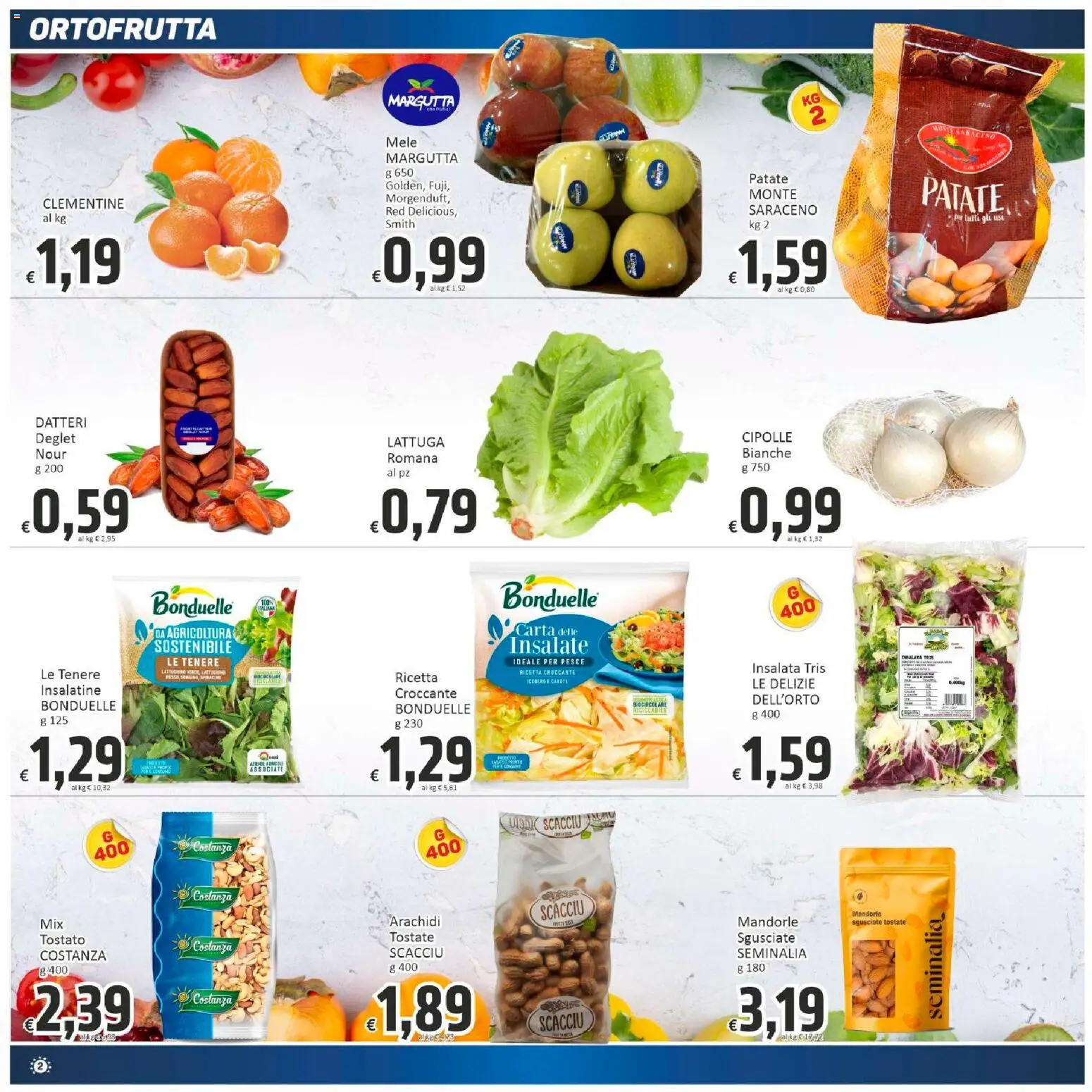 Volantino Paghi Poco del 07.01.2026 | Pagina: 2 | Prodotti: Pesce, Patate, Arachidi, Lattuga