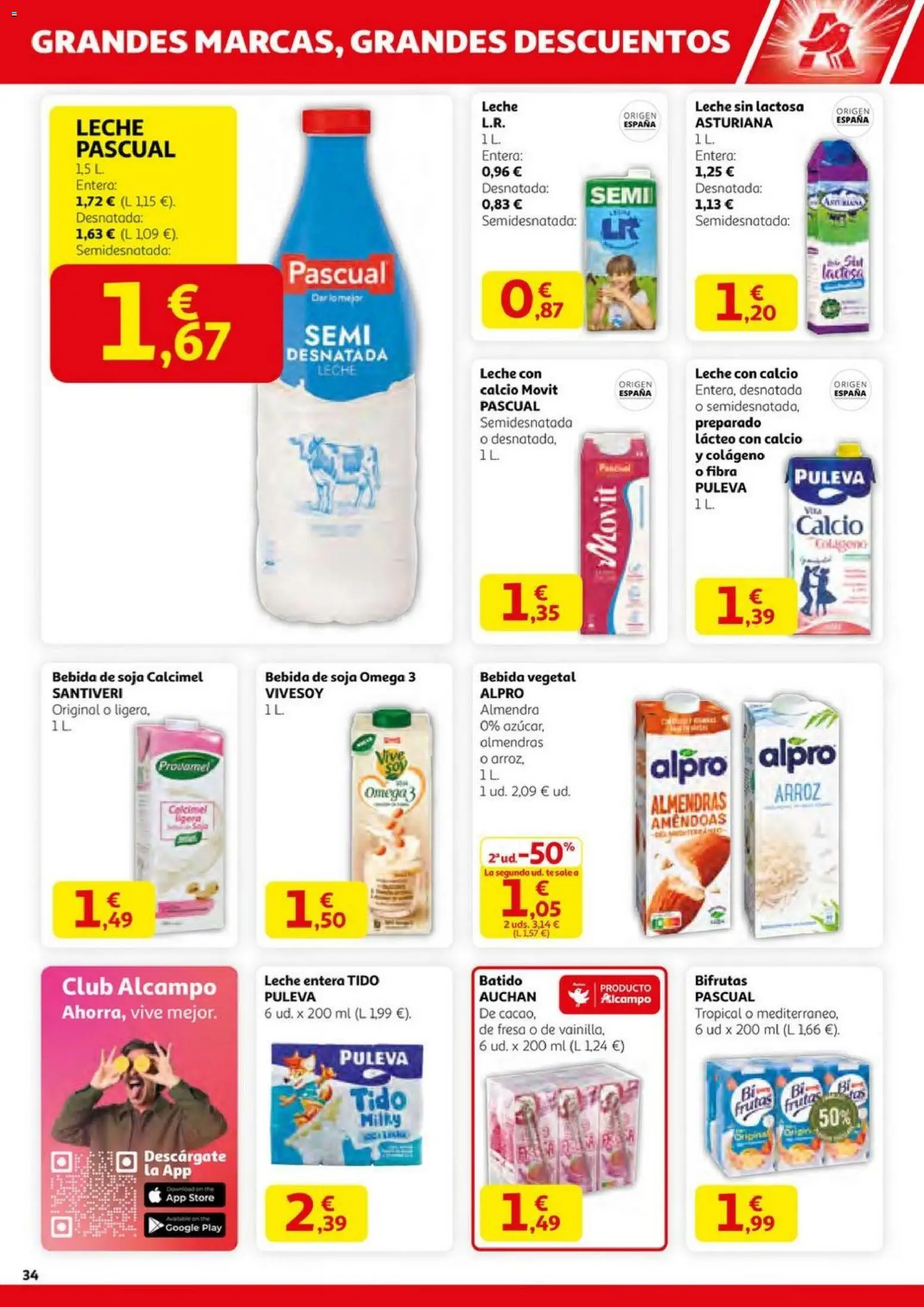 Alcampo - HG Nacional │ válido desde el 23.10.2025 | Página: 34 | Productos: Δοχείο φοντί, Leche, Té, Bebida de soja