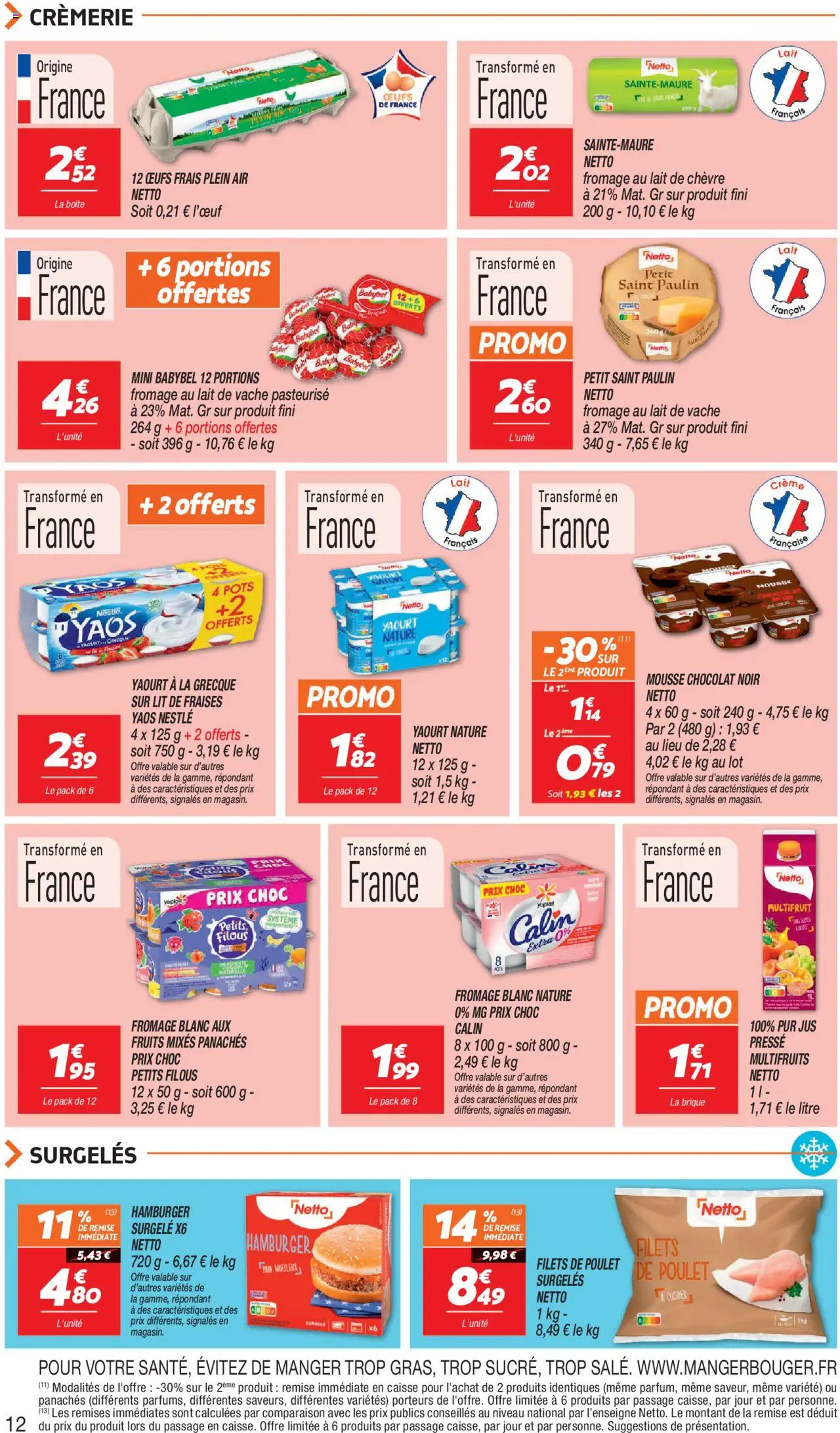  | Page: 12 | Produits: Mousse, Lit, Fromage blanc, Yaourt