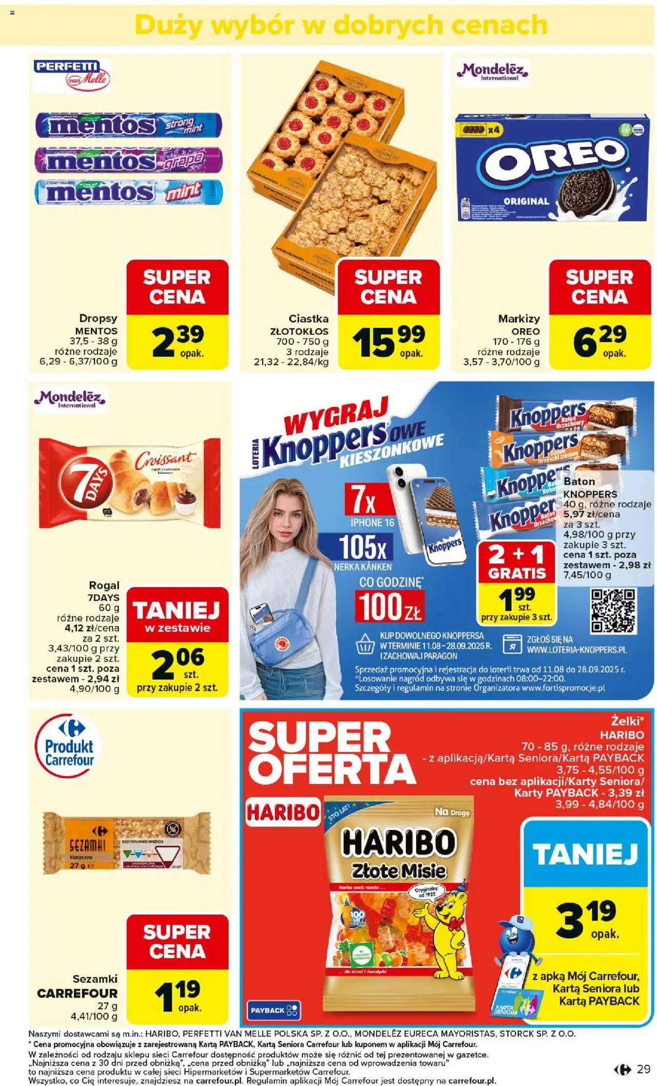 Carrefour Gazetka od 01.09.2025 | Strona: 31 | Produkty: Knoppers, Karta, Baton, Ciastka