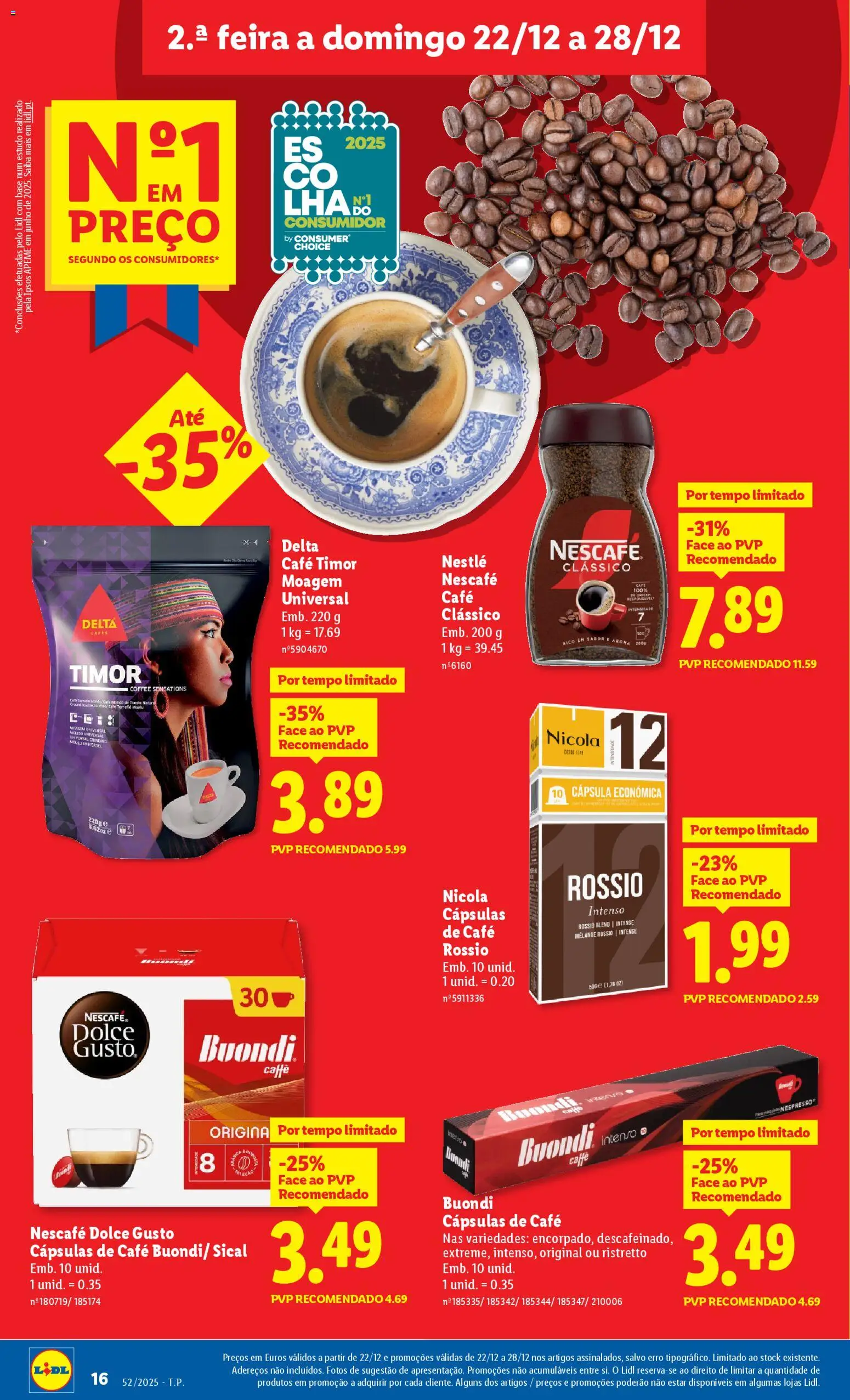 Lidl folheto │ válido de 22.12.2025 | Página: 16 | Produtos: Cafe buondi, Máquinas nespresso, Nespresso, Dolce gusto
