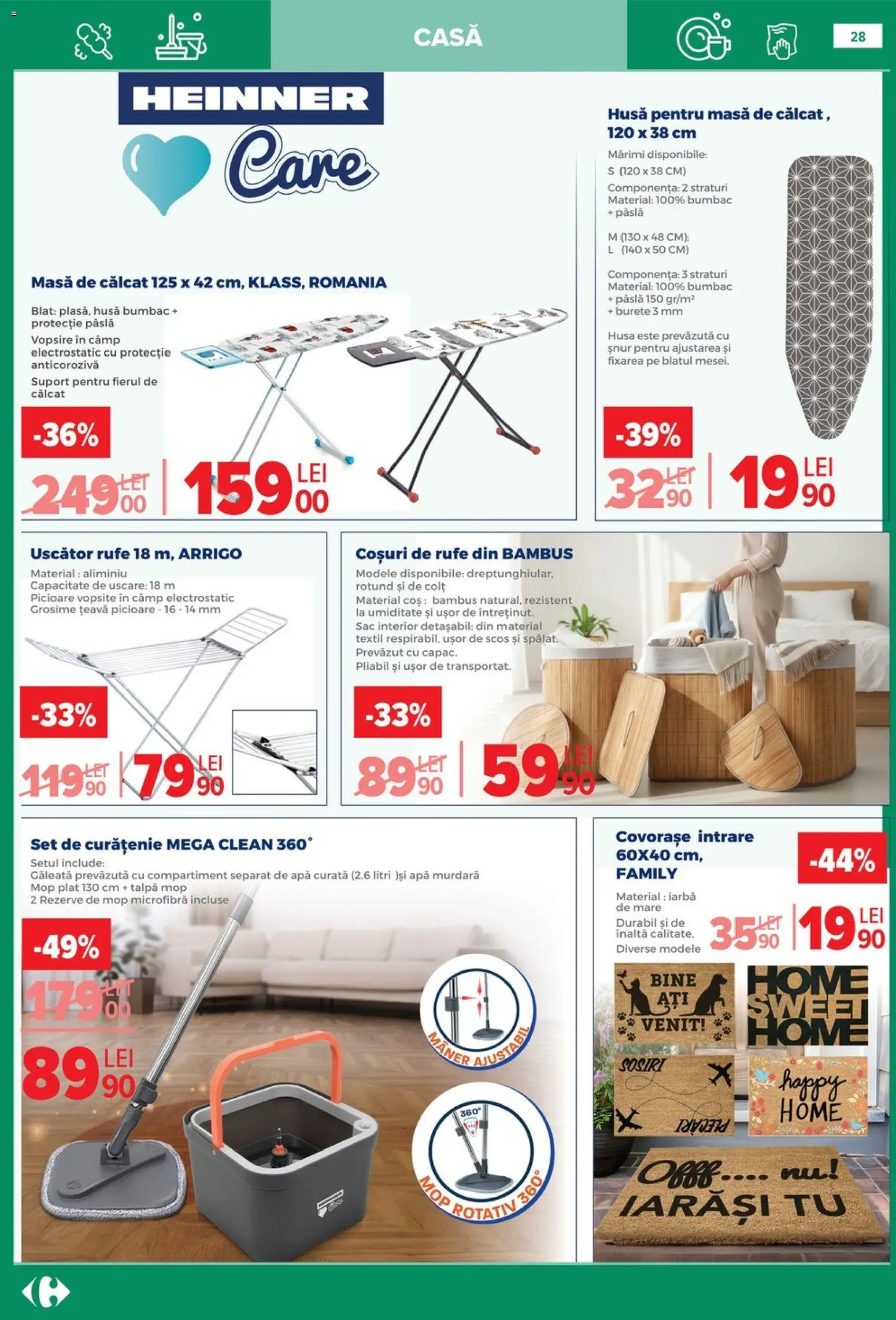 Noul catalog Carrefour – valabil de la 14.01.2026 | Pagină: 28 | Produse: Coș, Mâner, Burete, Țeavă