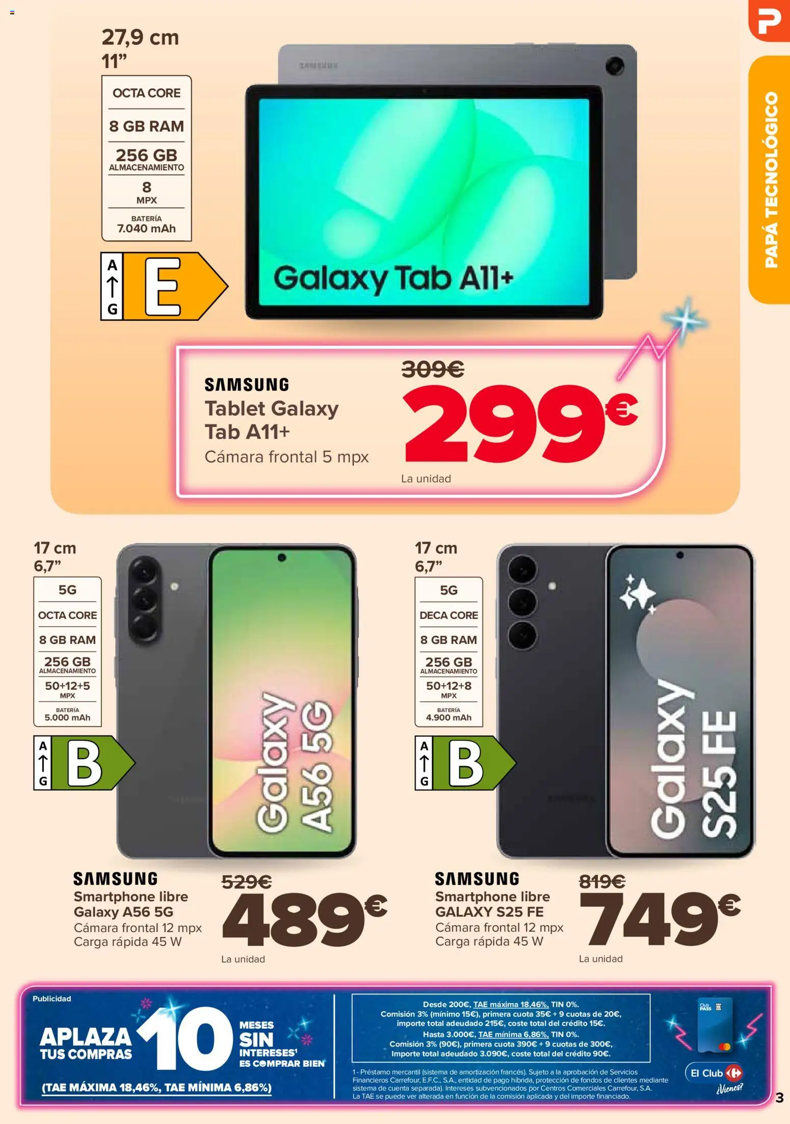 Carrefour folleto Dia del Padre │ válido desde el 04.03.2026 | Página: 3 | Productos: Smartphone, Tablet, Cámara, Batería